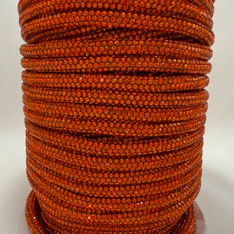 Orange Corded Rhinestone Rope
