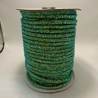 Light Peridot AB Corded Rhinestone Rope