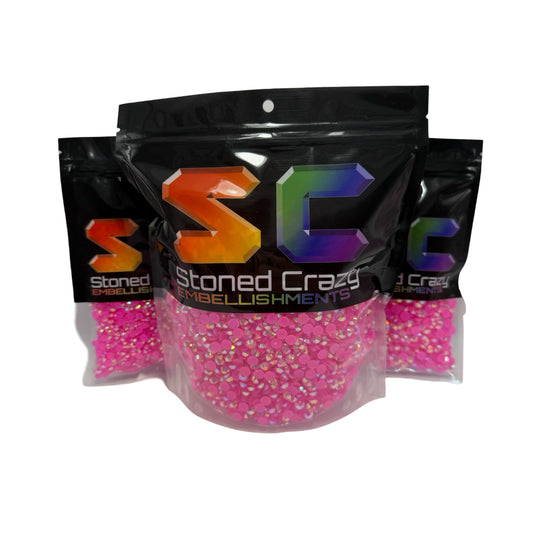 Hot Pink AB Resin Rhinestones