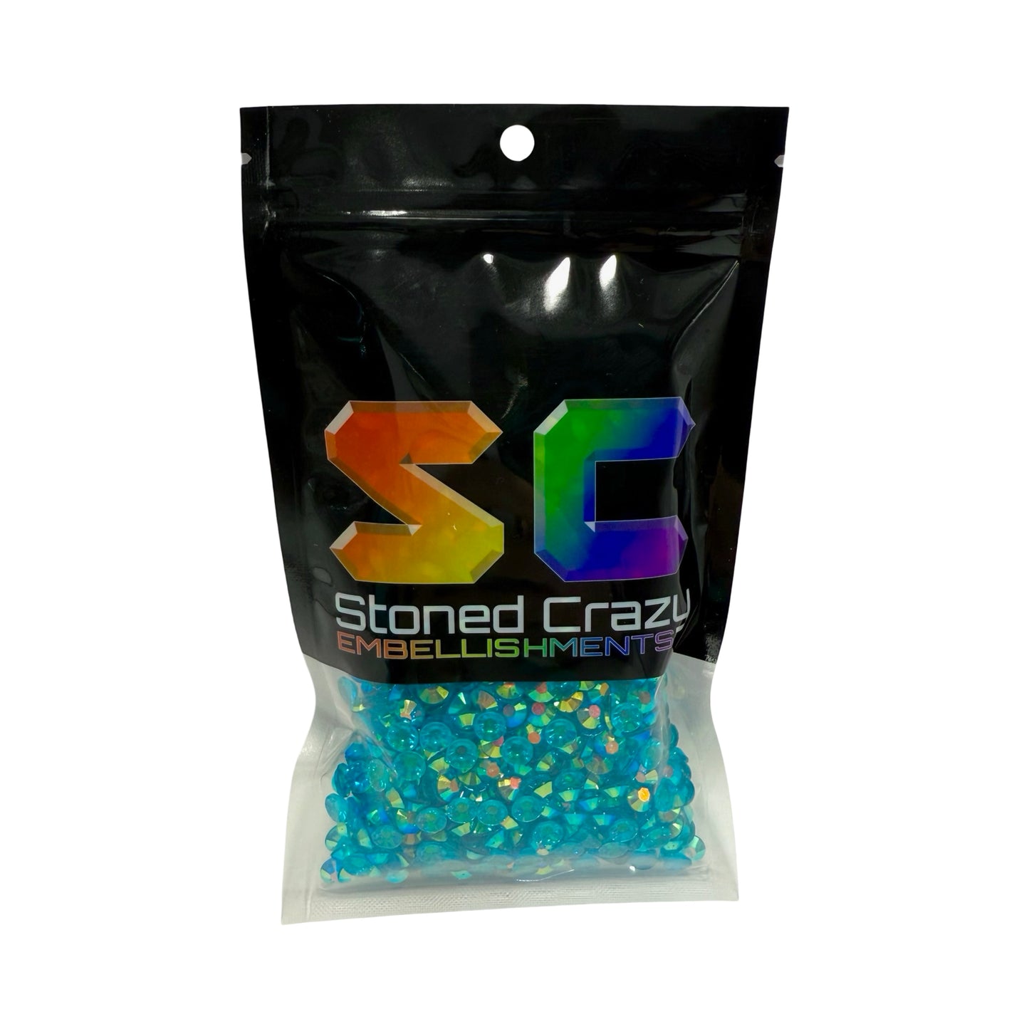 Capri Blue AB Transparent Resin Rhinestones