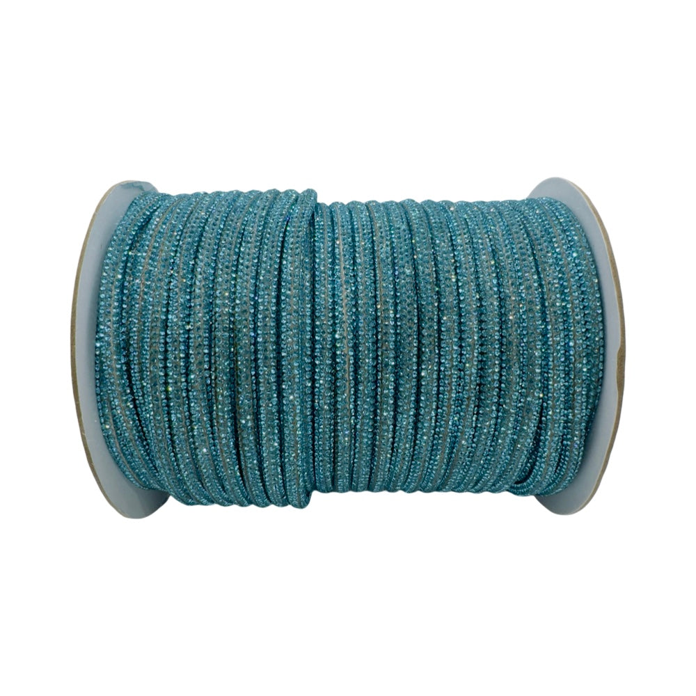Aquamarine Corded Rhinestone Rope