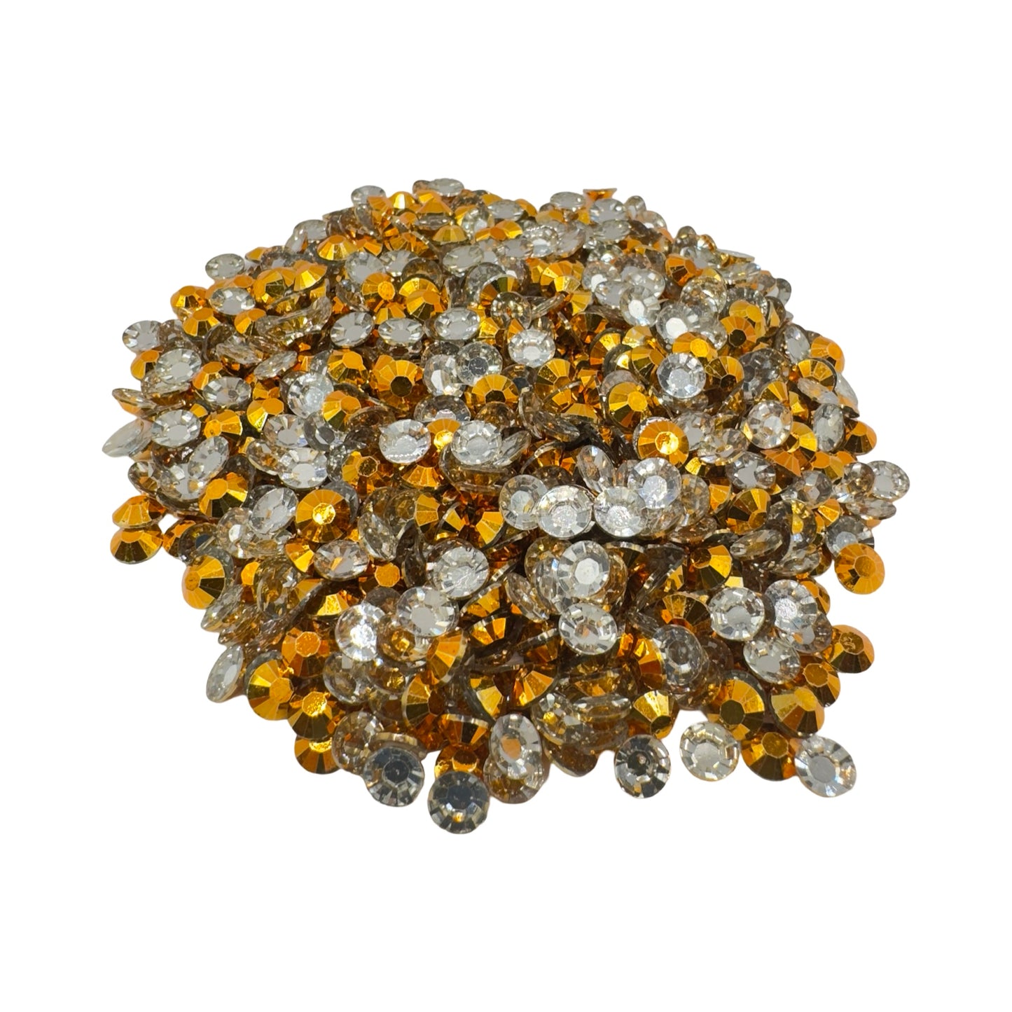 Mine Gold Resin Silver Back Rhinestones