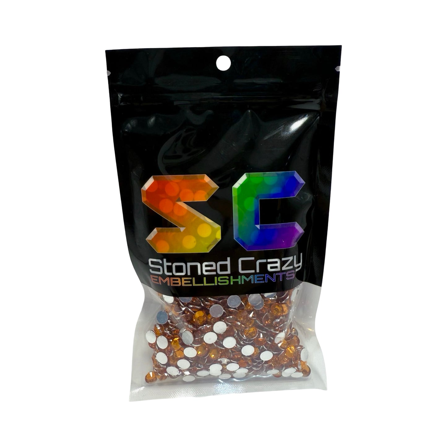 Orange Resin Silver Back Rhinestones