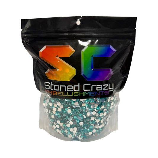 Aquamarine Resin Silver Back Rhinestones