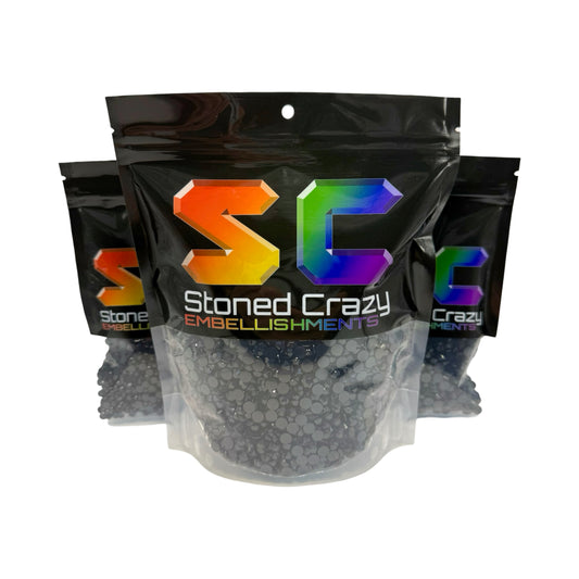 Jet Black Resin Rhinestones