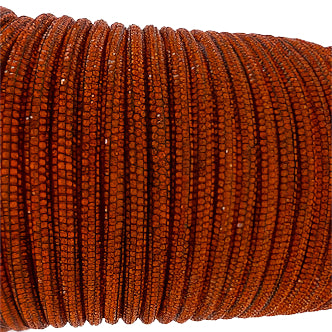 Orange Corded Rhinestone Rope