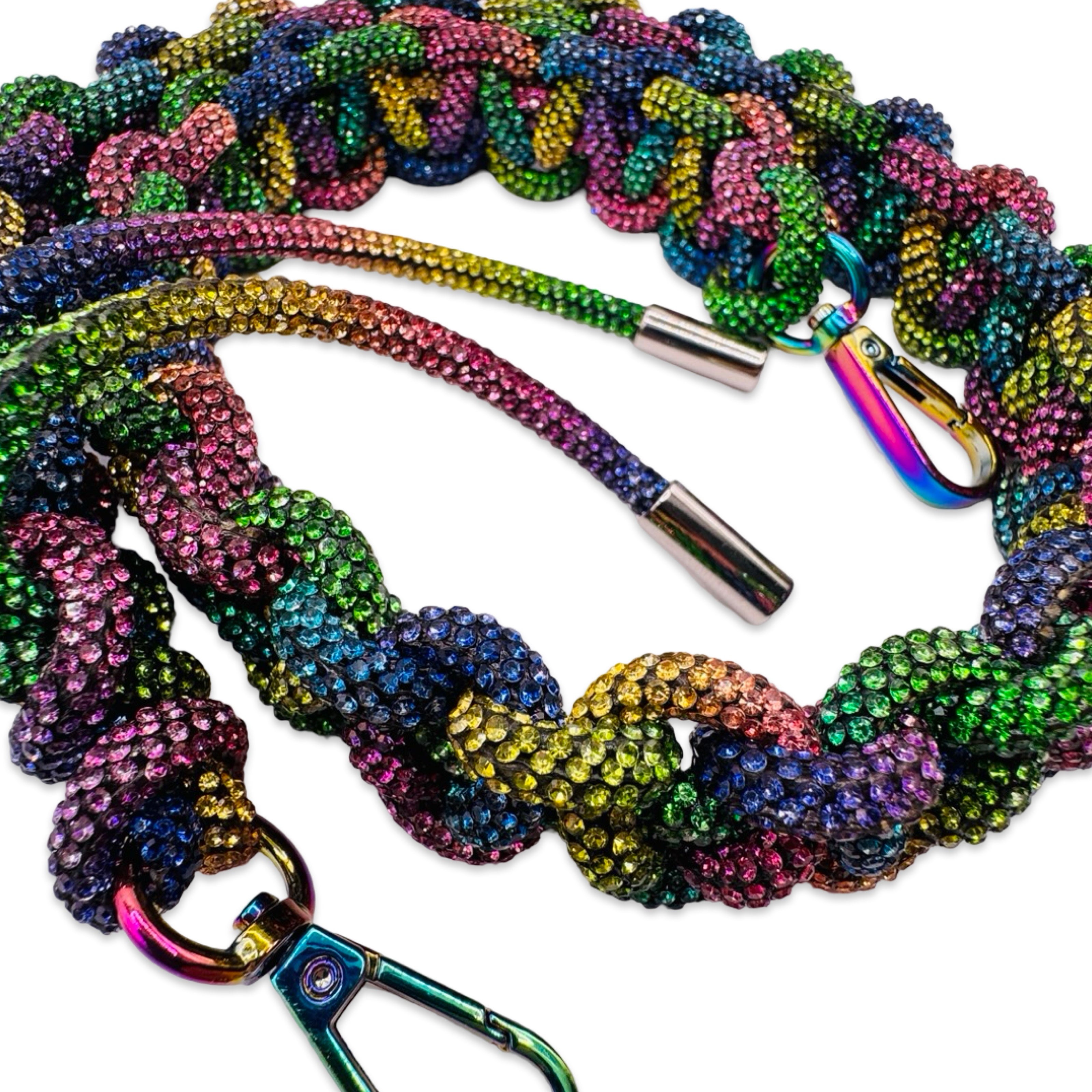 Rainbow Rhinestone Bag Strap