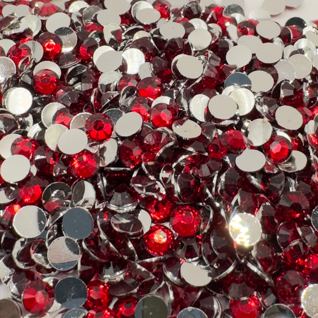 Dark Siam Resin Silver Back Rhinestones