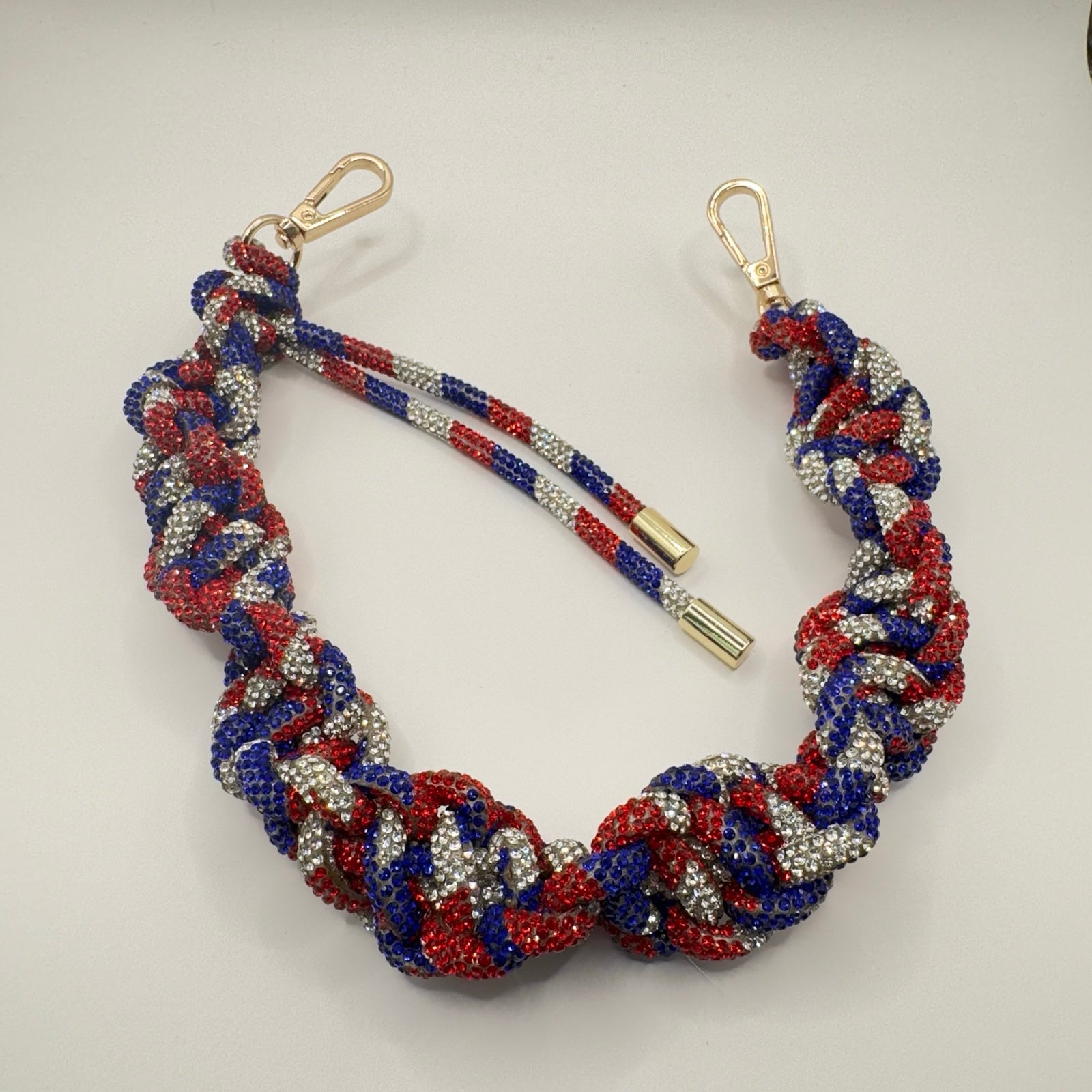 Red White Blue Rhinestone Rope 6-Stone