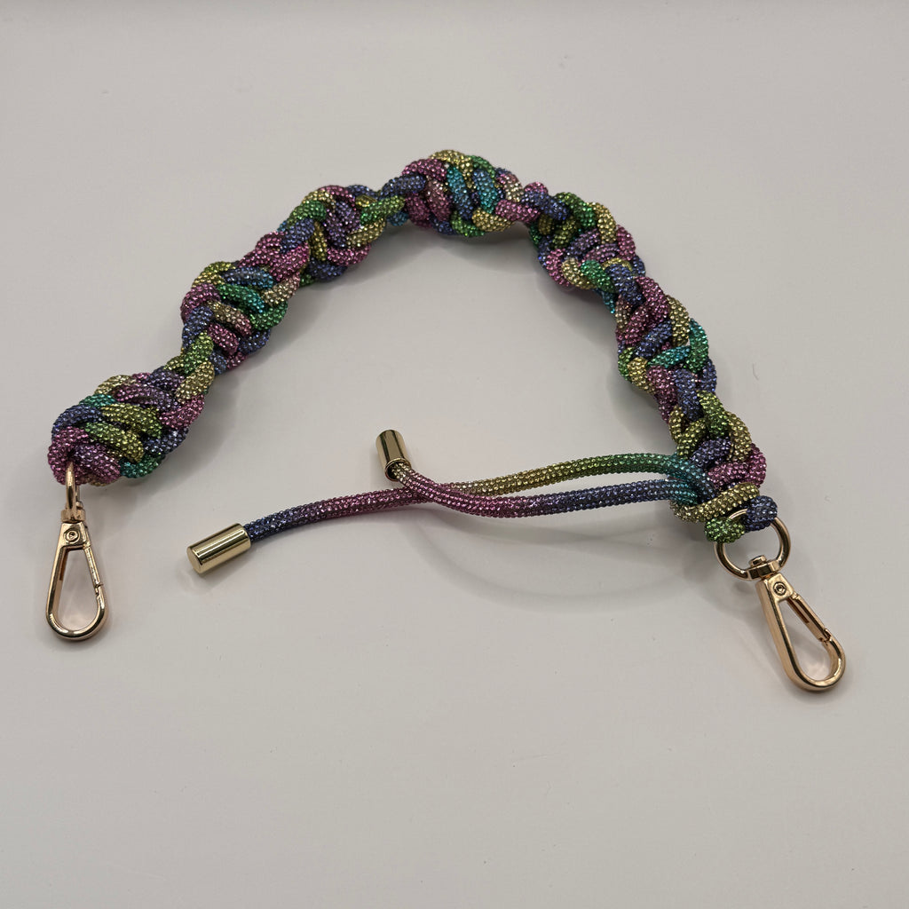 Lighter Rainbow Rhinestone Rope Bag Strap