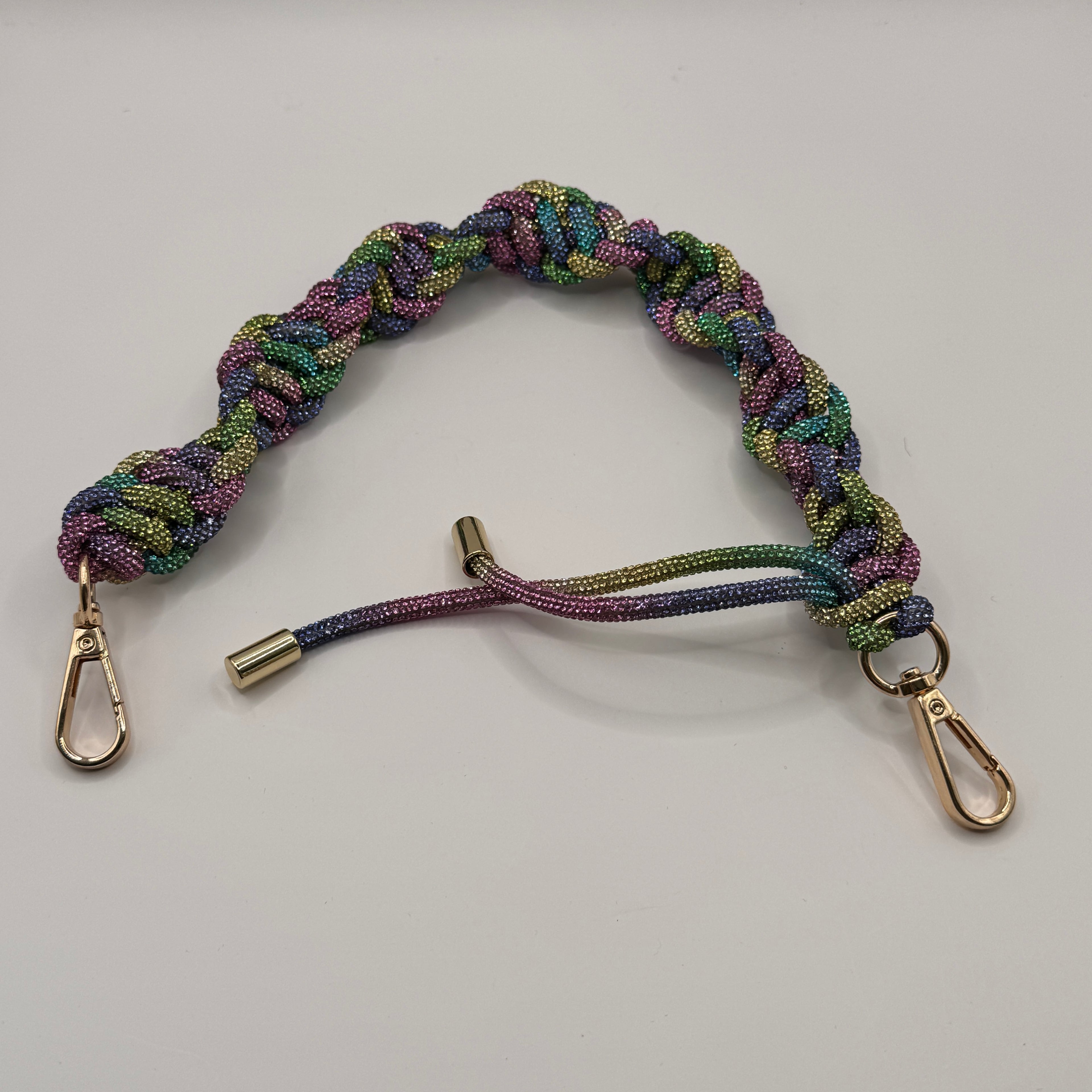 Lighter Rainbow Rhinestone Rope Bag Strap