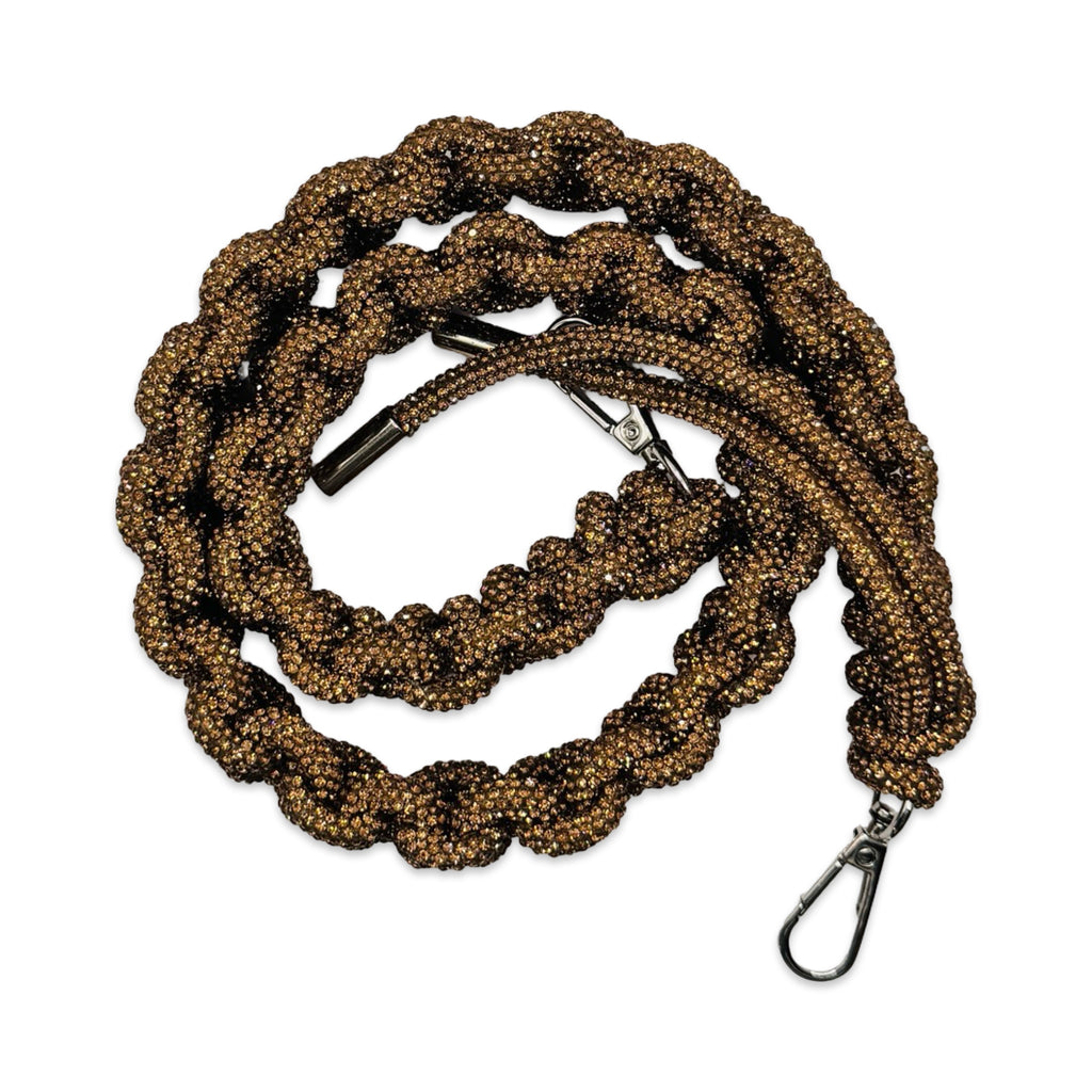 Golden Bronze Rhinestone Bag Strap