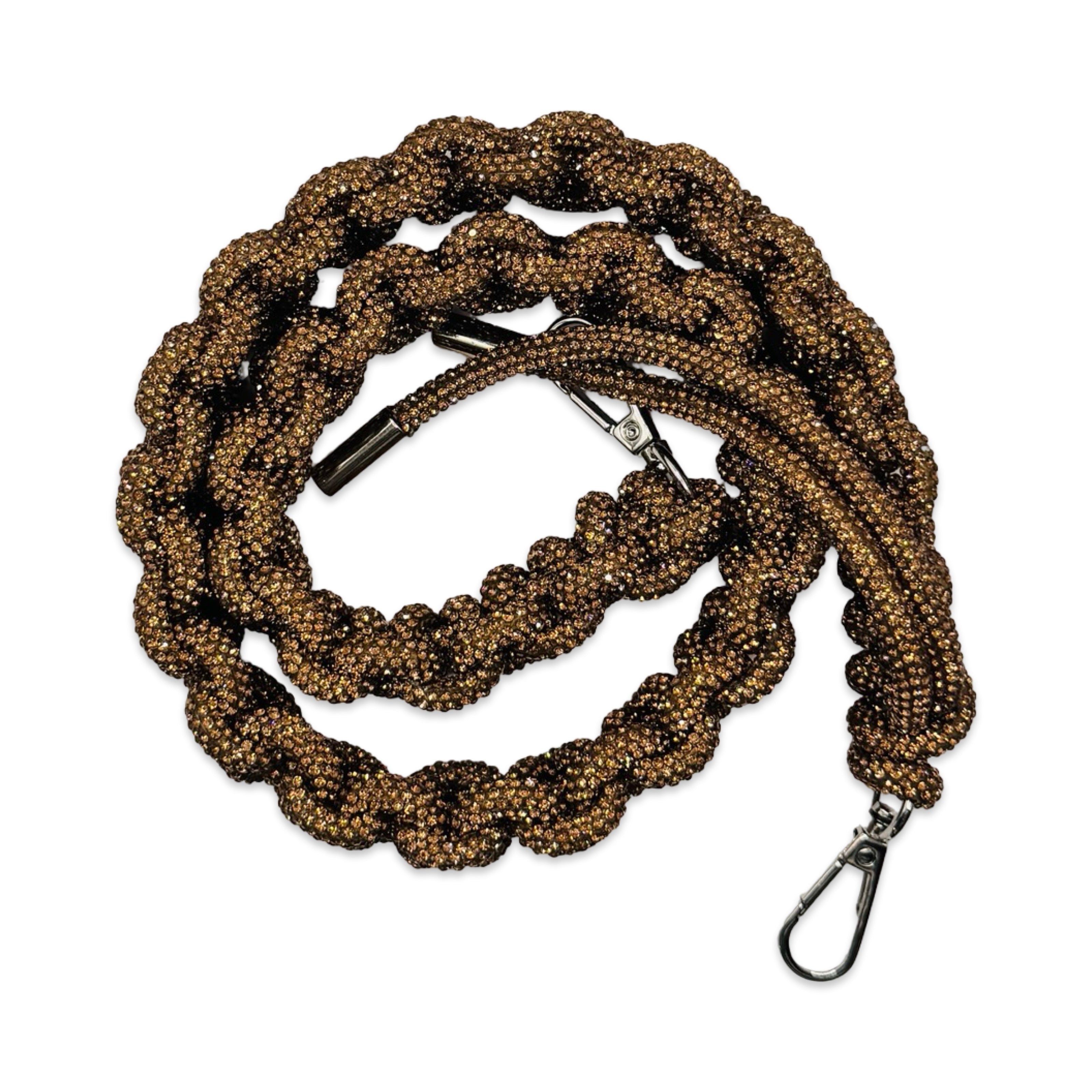 Golden Bronze Rhinestone Bag Strap