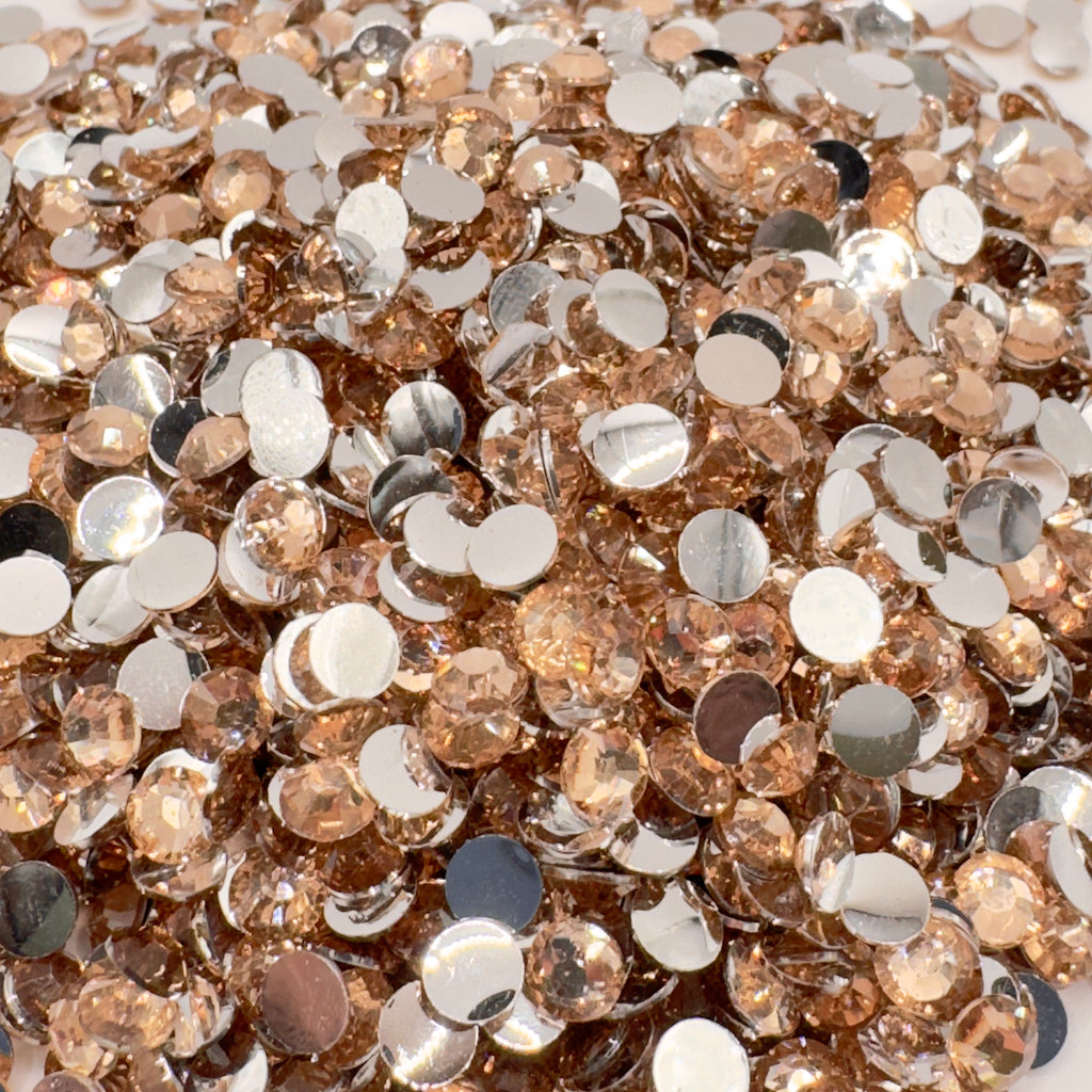 Champagne Resin Silver Back Rhinestones