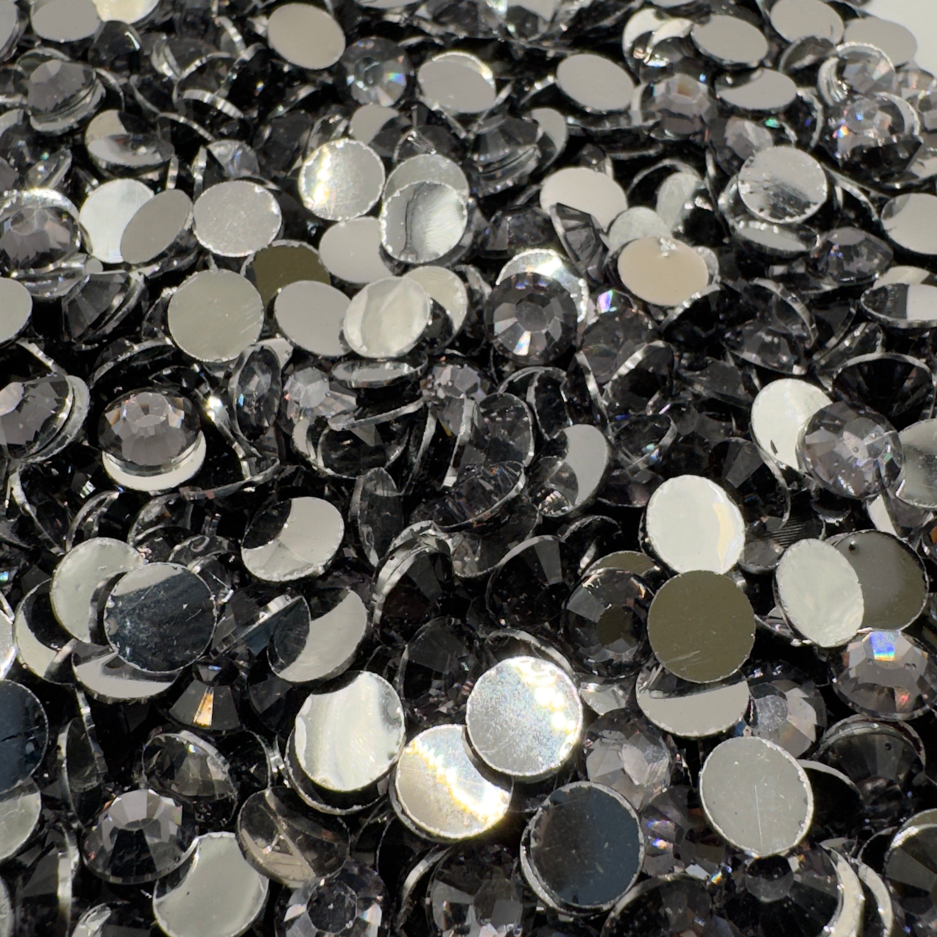 Stoned Crazy Black Diamond Resin Silver Back Rhinestones