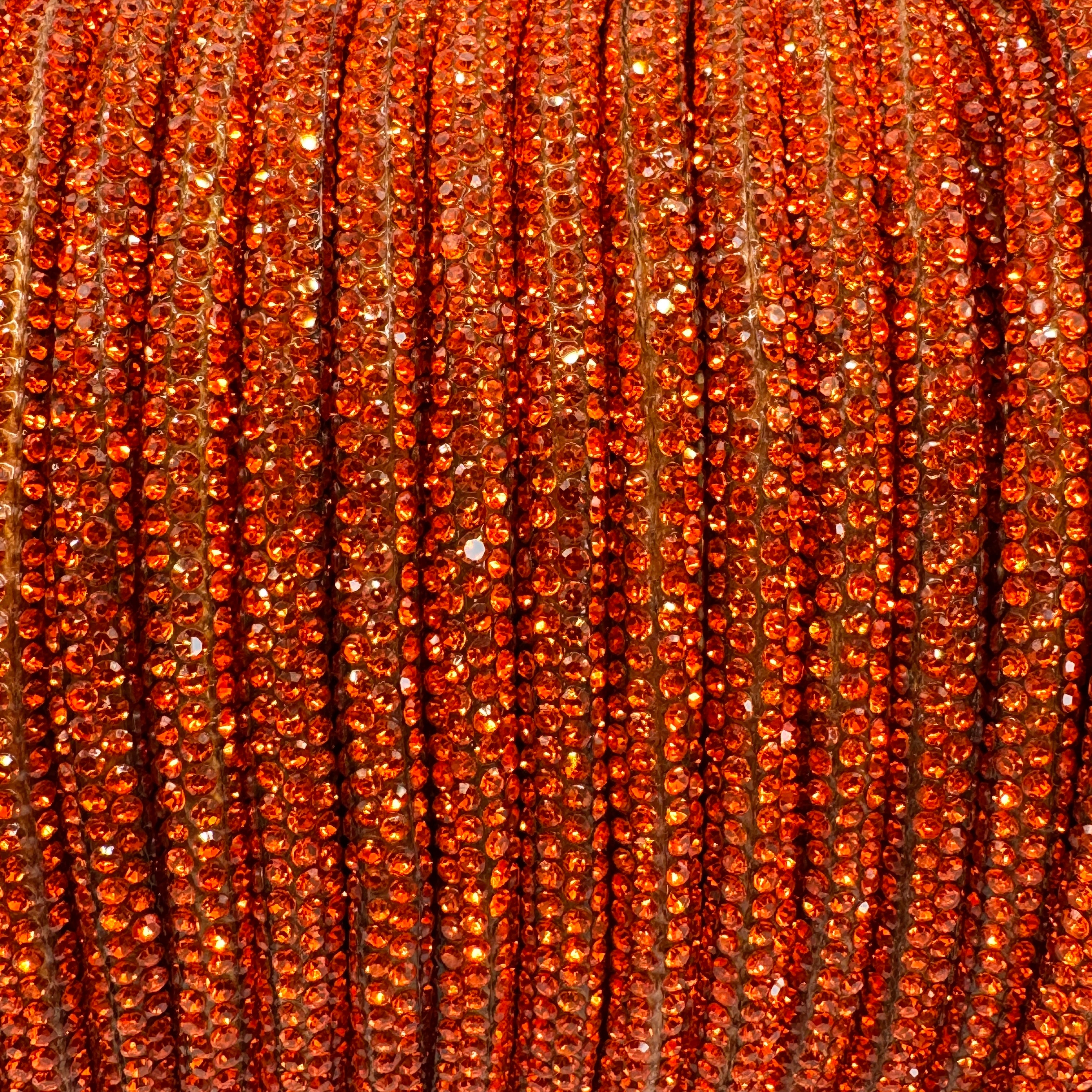 Orange Corded Rhinestone Rope