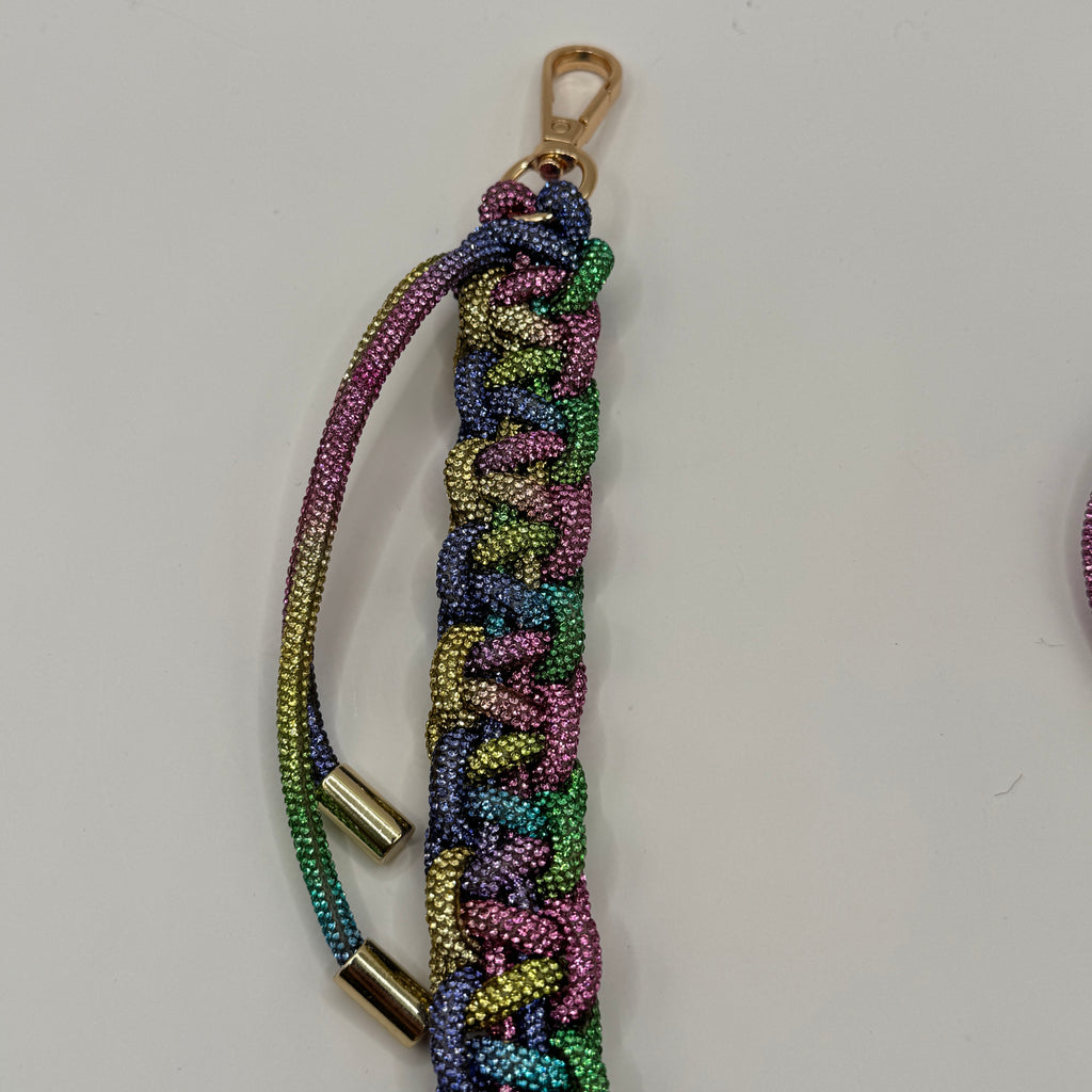 Lighter Rainbow Rhinestone Rope Bag Strap
