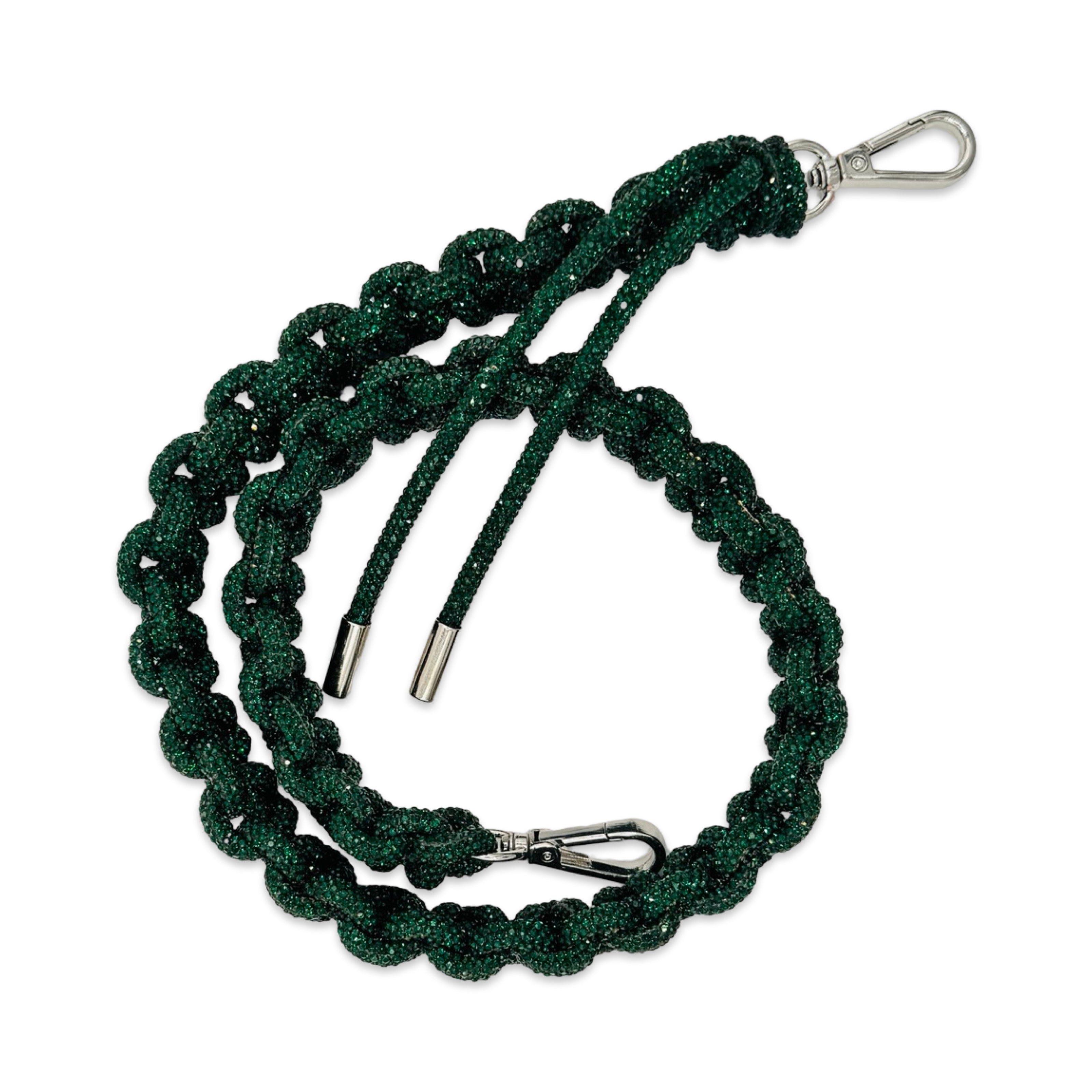 Emerald Rhinestone Bag Strap