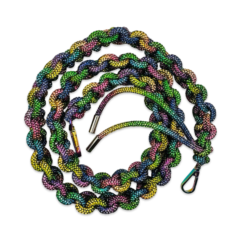 Darker Rainbow Rhinestone Bag Strap