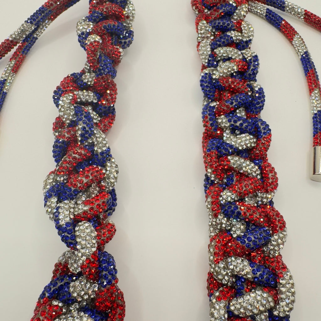 Red White Blue Rhinestone Rope 6-Stone