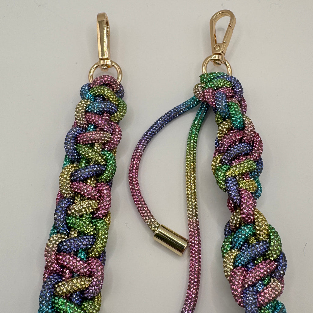 Lighter Rainbow Rhinestone Rope Bag Strap