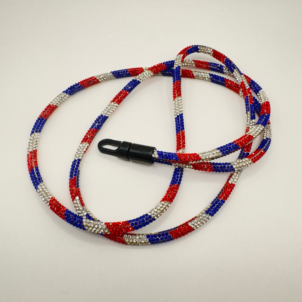 Red White Blue Rhinestone Rope 6-Stone