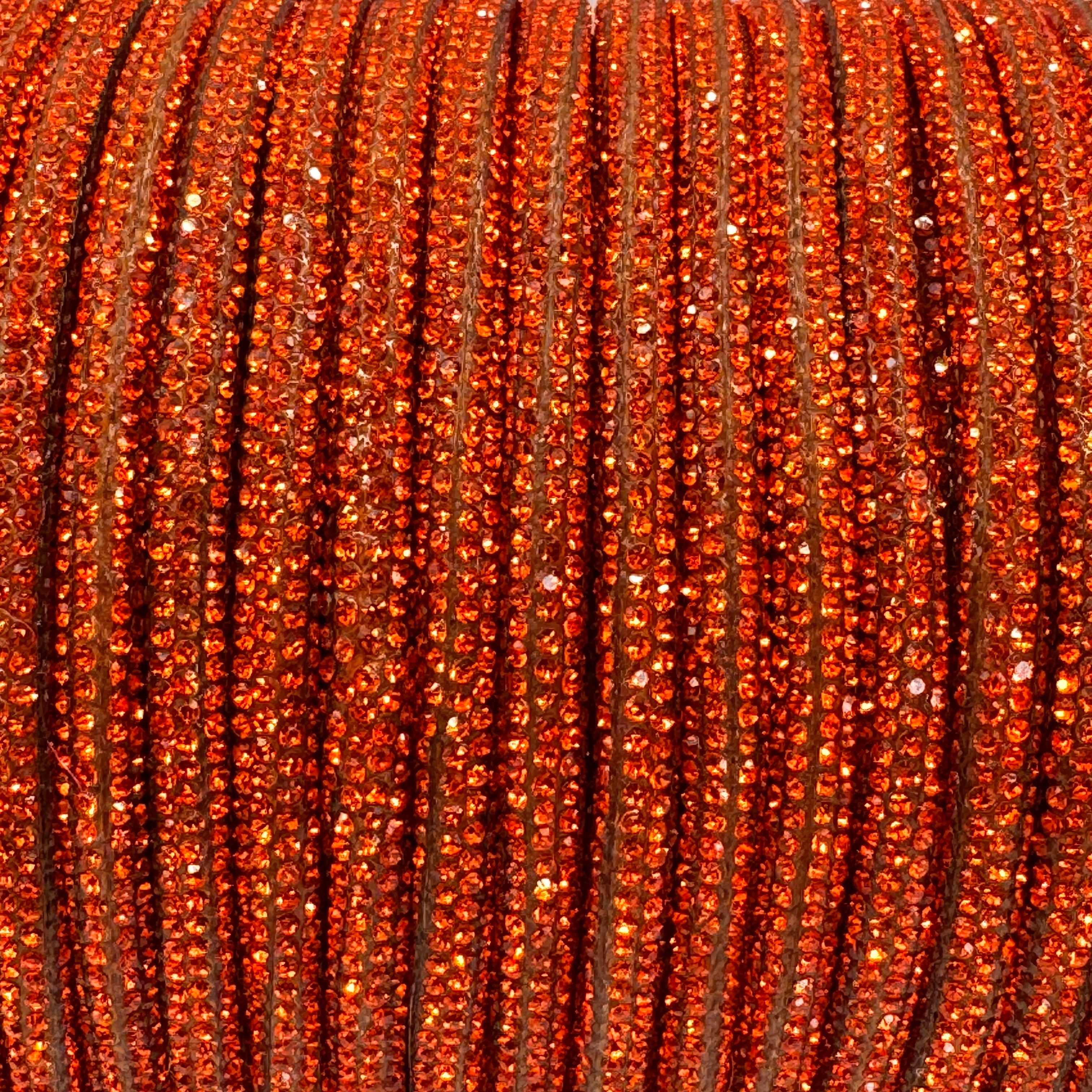 Orange Corded Rhinestone Rope