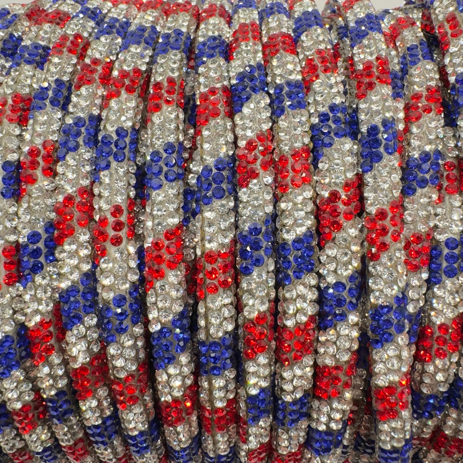 3 Stone Red White Blue Rhinestone Rope