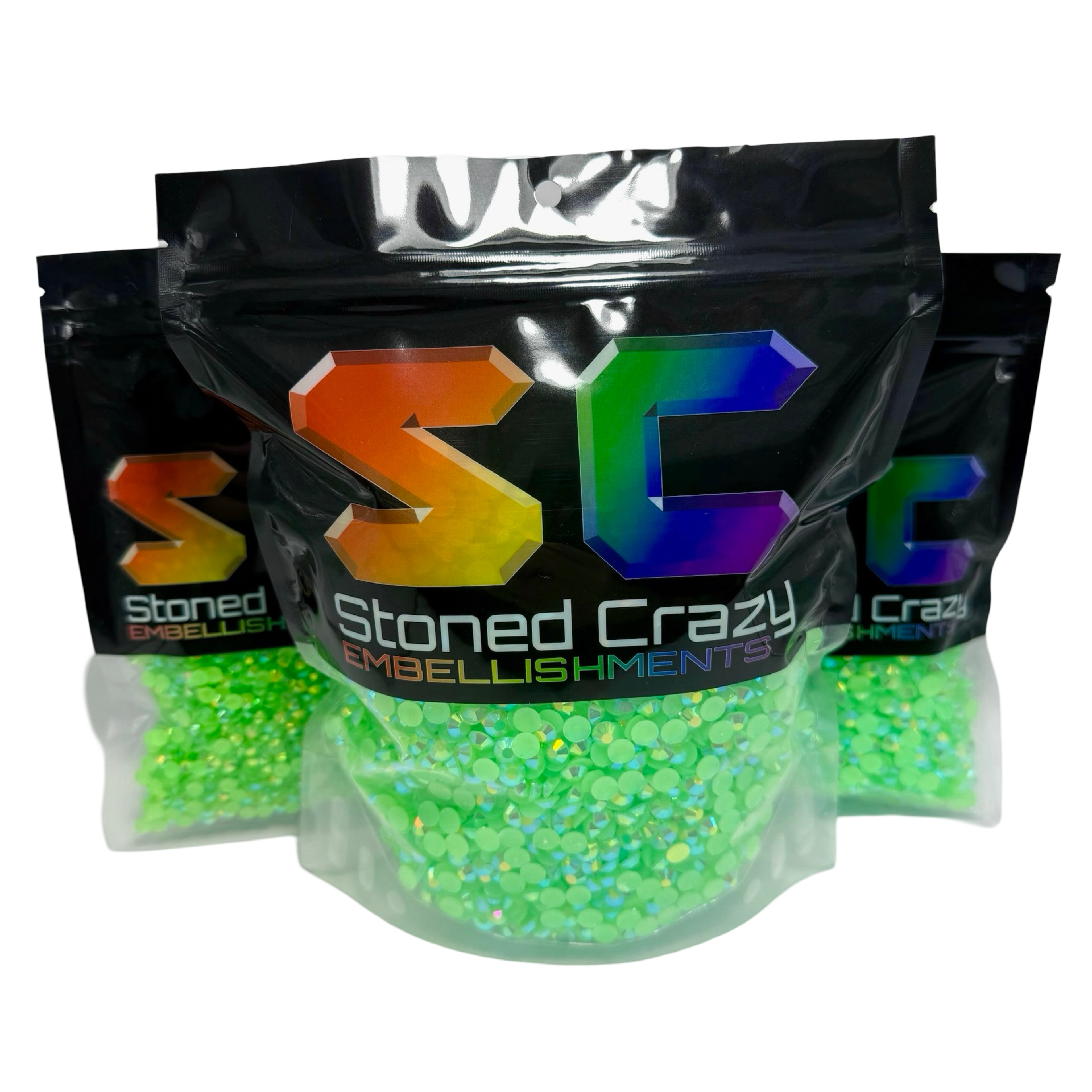 Light Peridot AB Resin Rhinestones