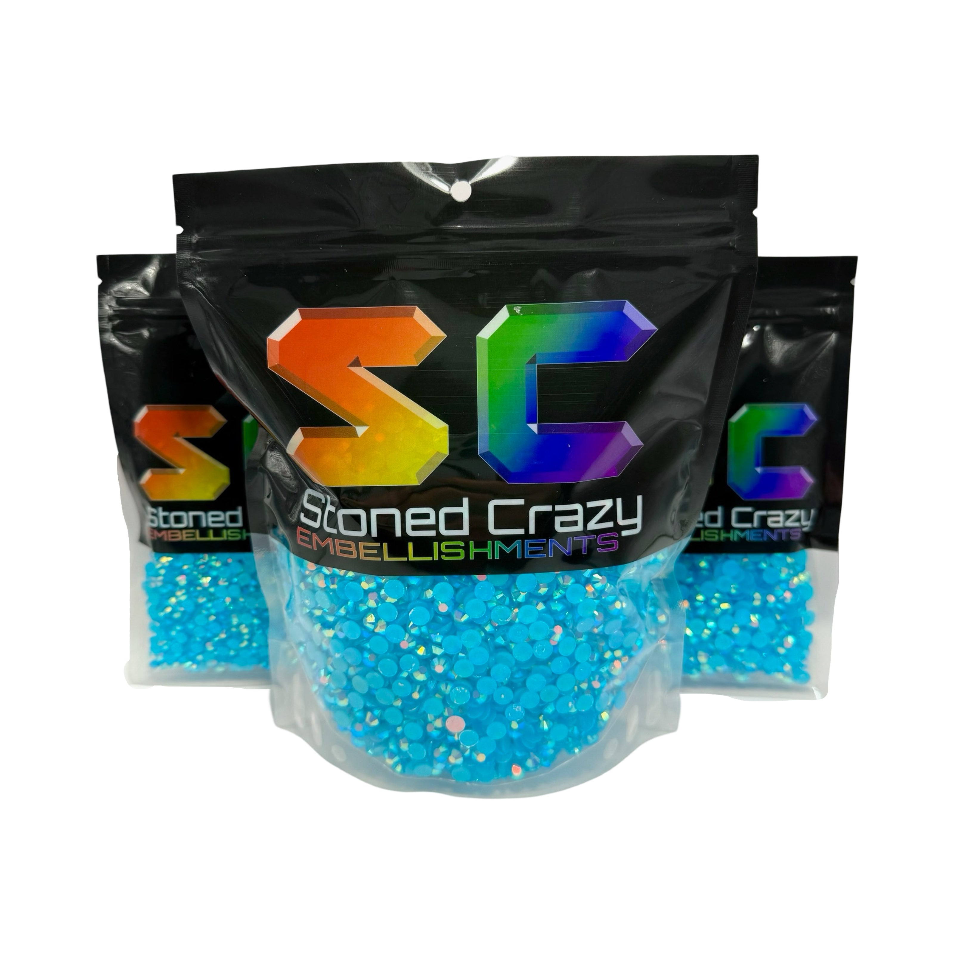 Capri Blue AB Resin Rhinestones