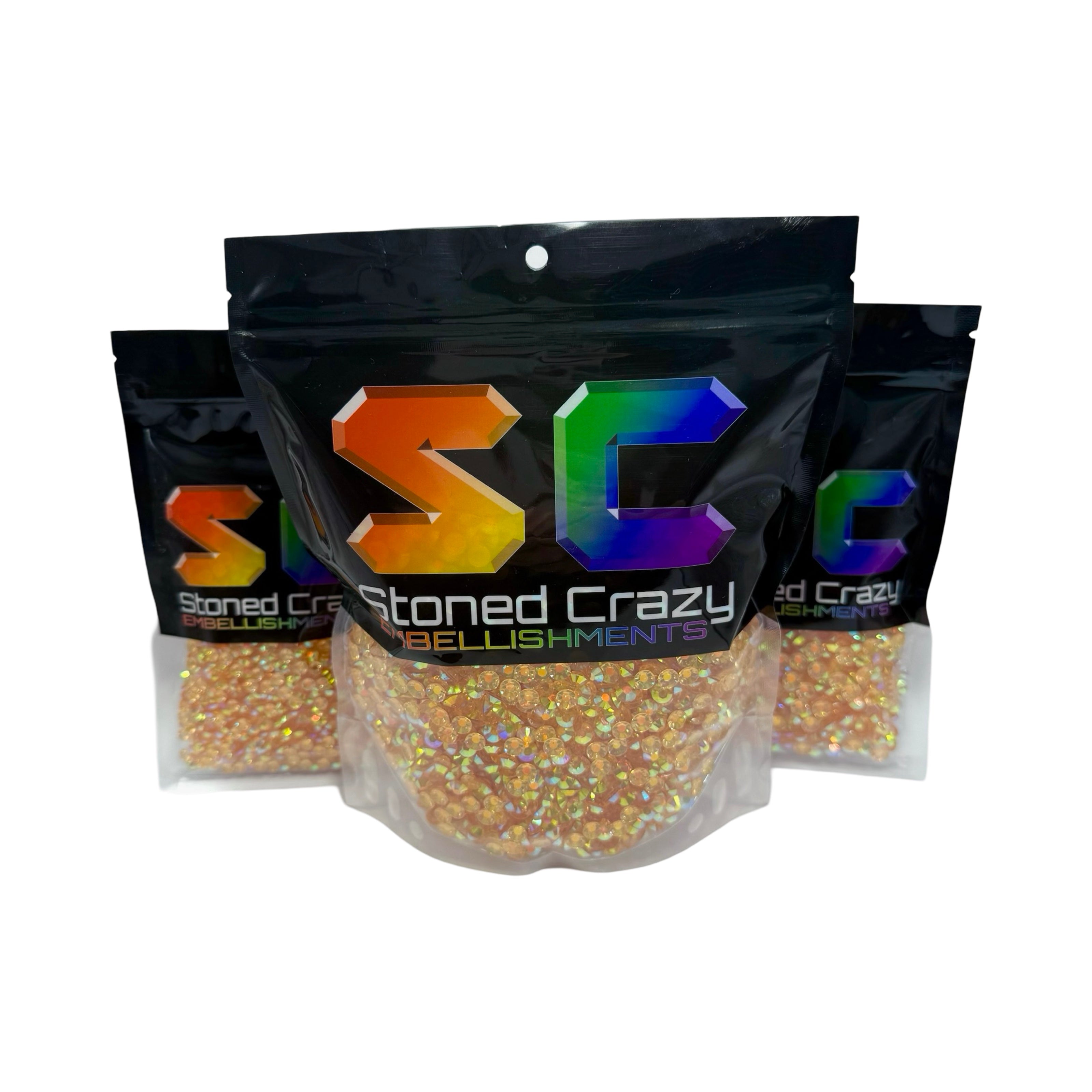 Orange AB Transparent Resin Rhinestones