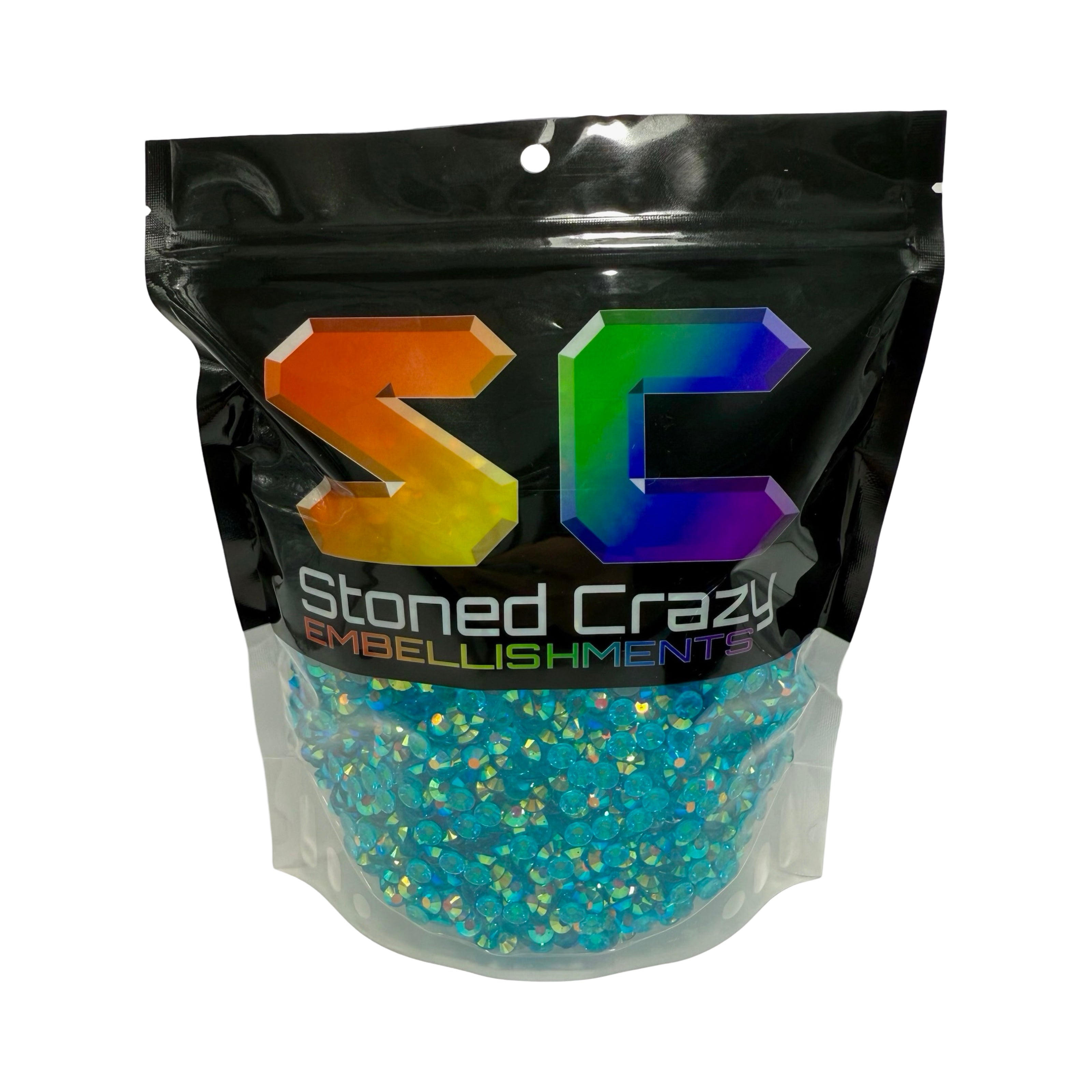 Capri Blue AB Transparent Resin Rhinestones