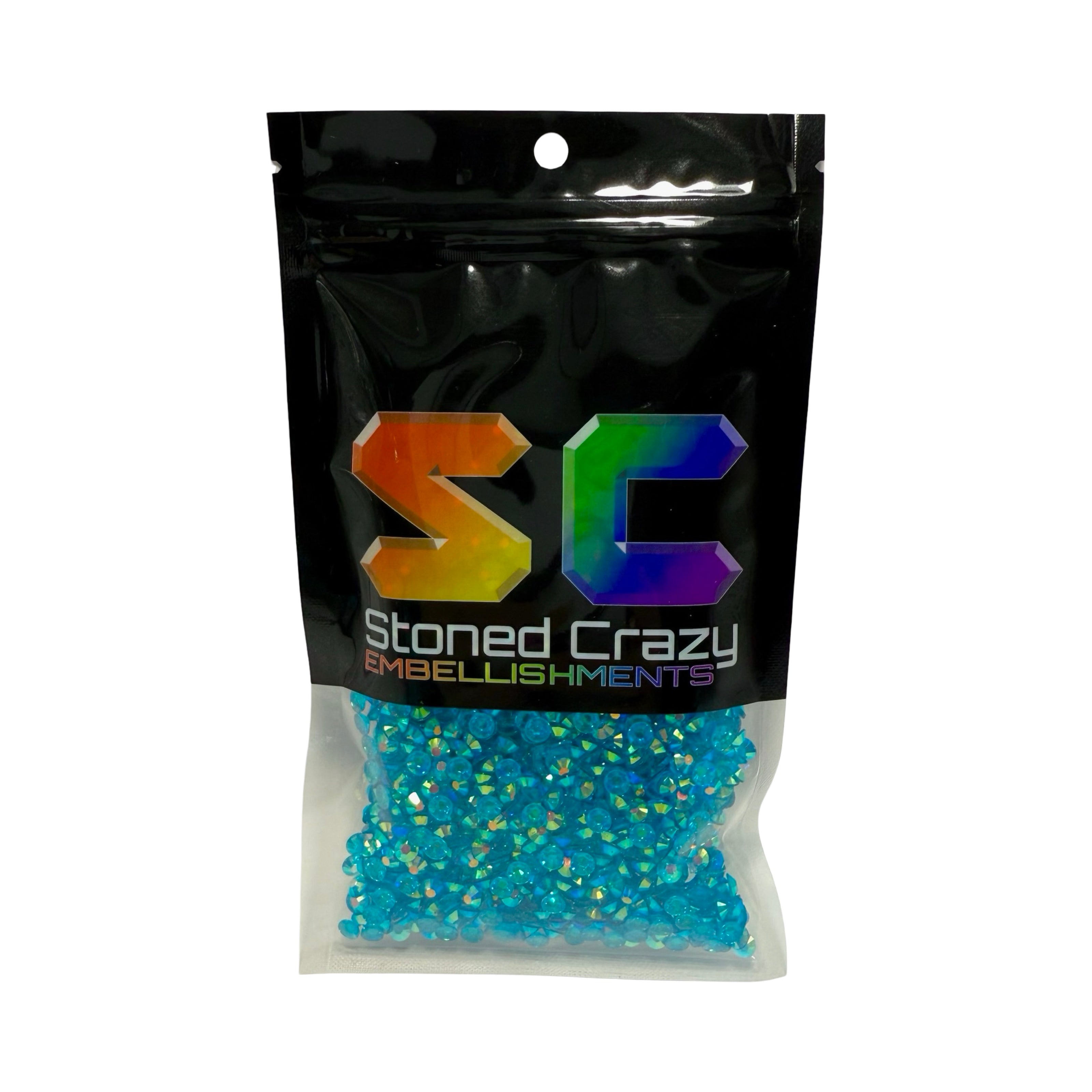 Capri Blue AB Transparent Resin Rhinestones