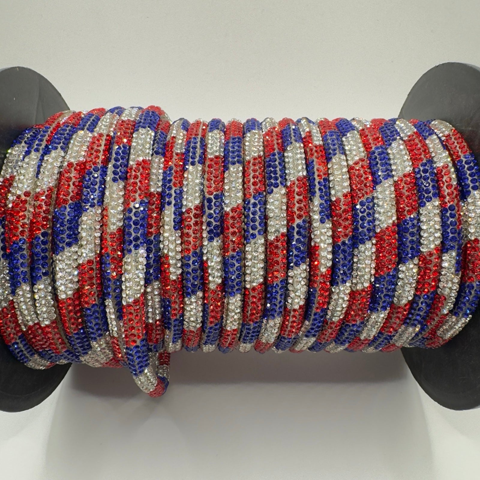 6 Stone Red White Blue Rhinestone Rope