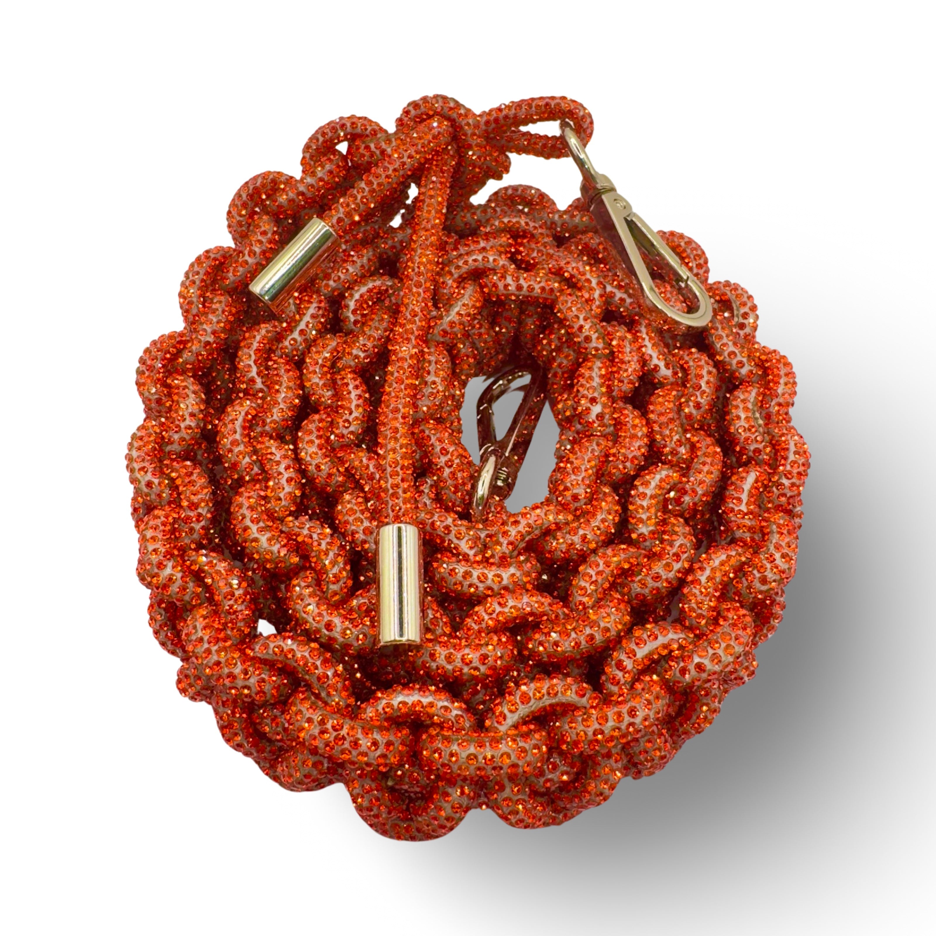 Orange Rhinestone Bag Strap