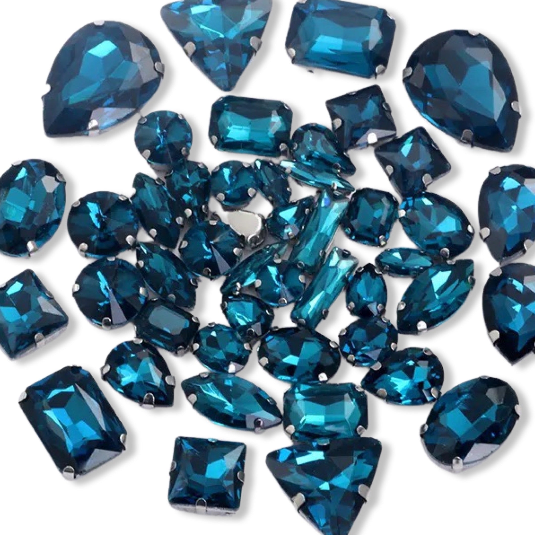 Blue Zircon Clawback Mixed Shapes Pack