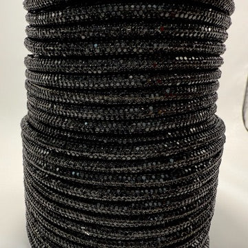 Jet Black Corded Rhinestone Rope