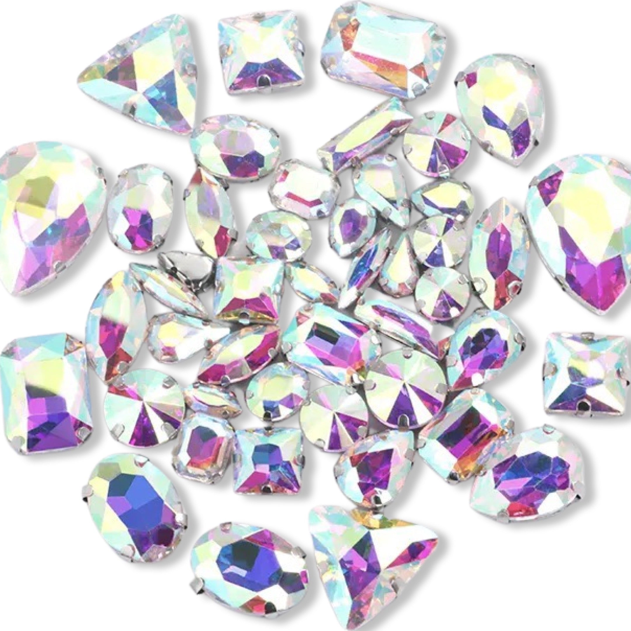Crystal AB Clawback Mixed Shapes Pack