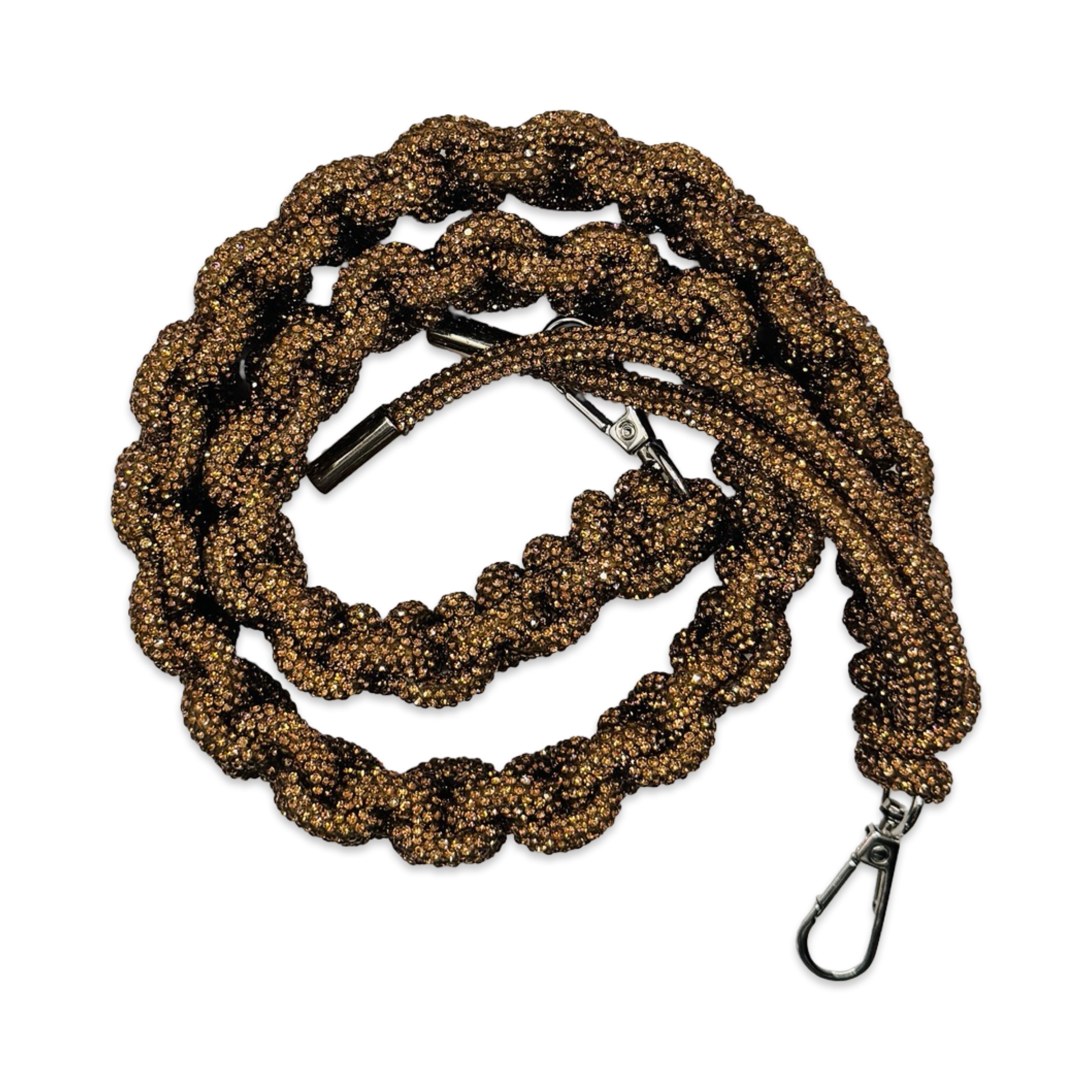 Golden Bronze Rhinestone Bag Strap