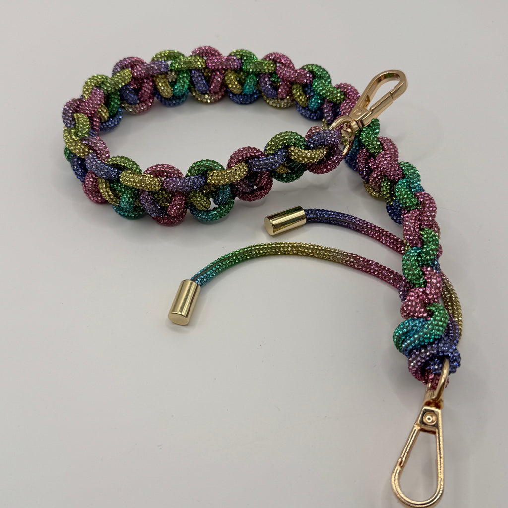Lighter Rainbow Rhinestone Rope Bag Strap