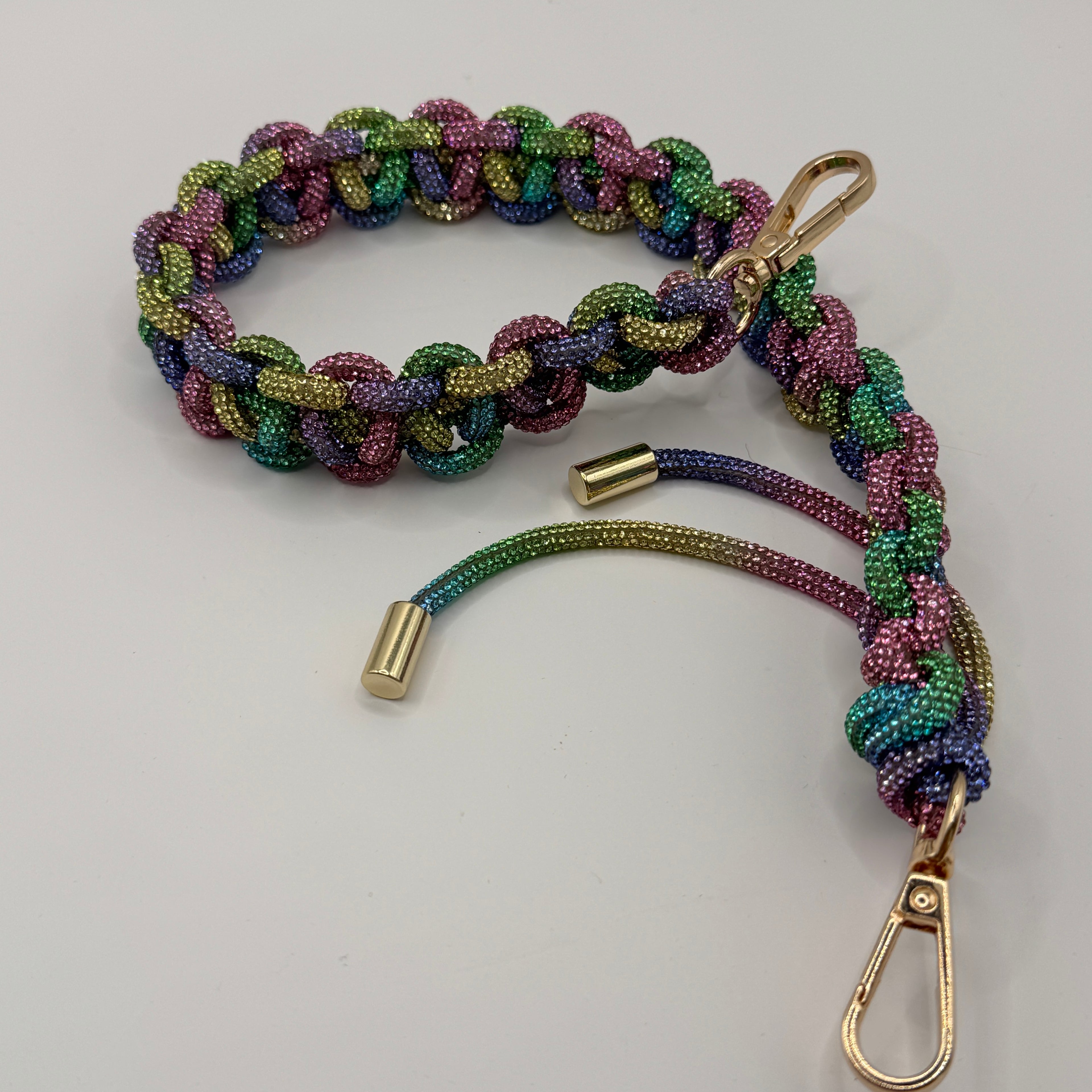 Lighter Rainbow Rhinestone Rope Bag Strap