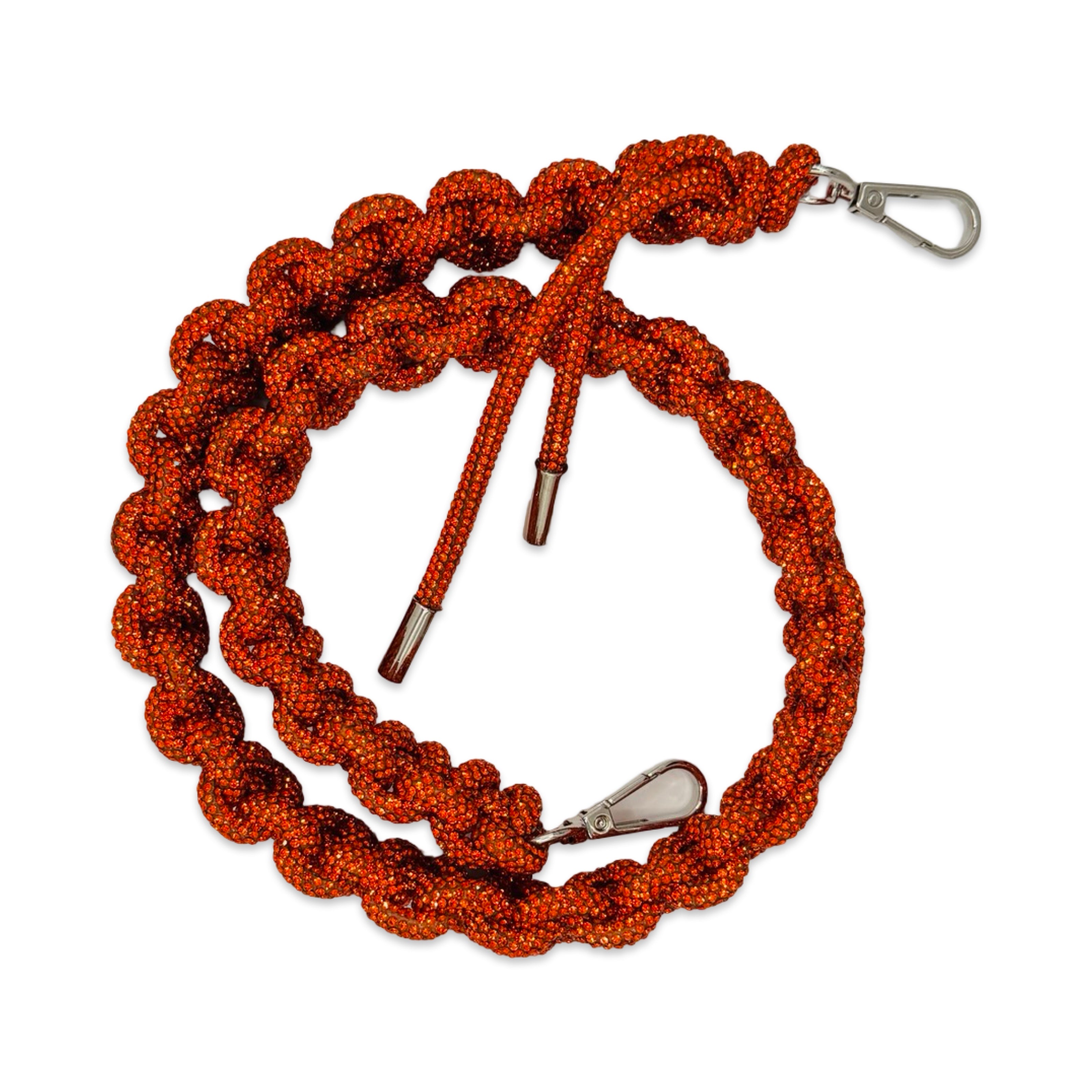 Orange Rhinestone Bag Strap