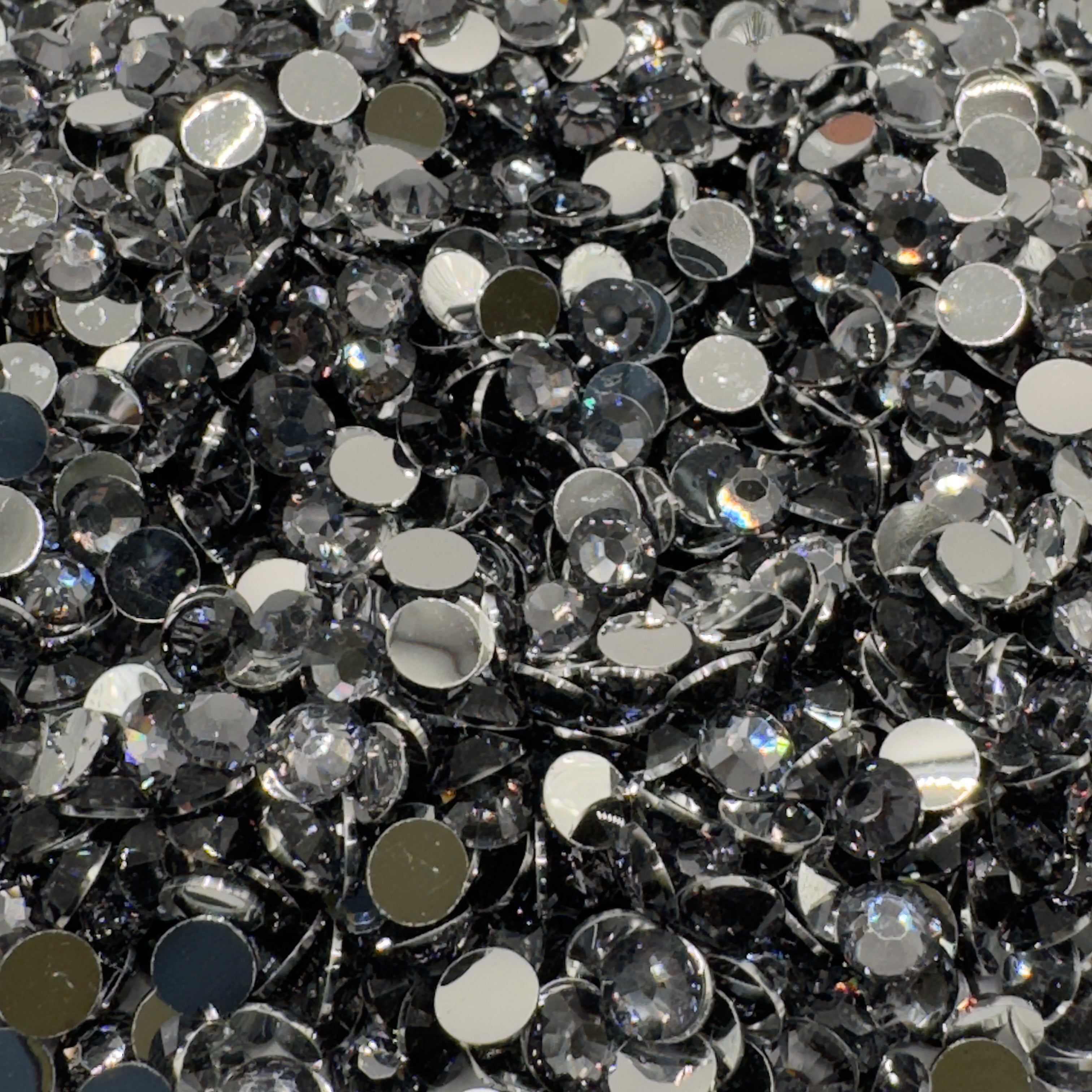 Black Diamond Resin Silver Back Rhinestones