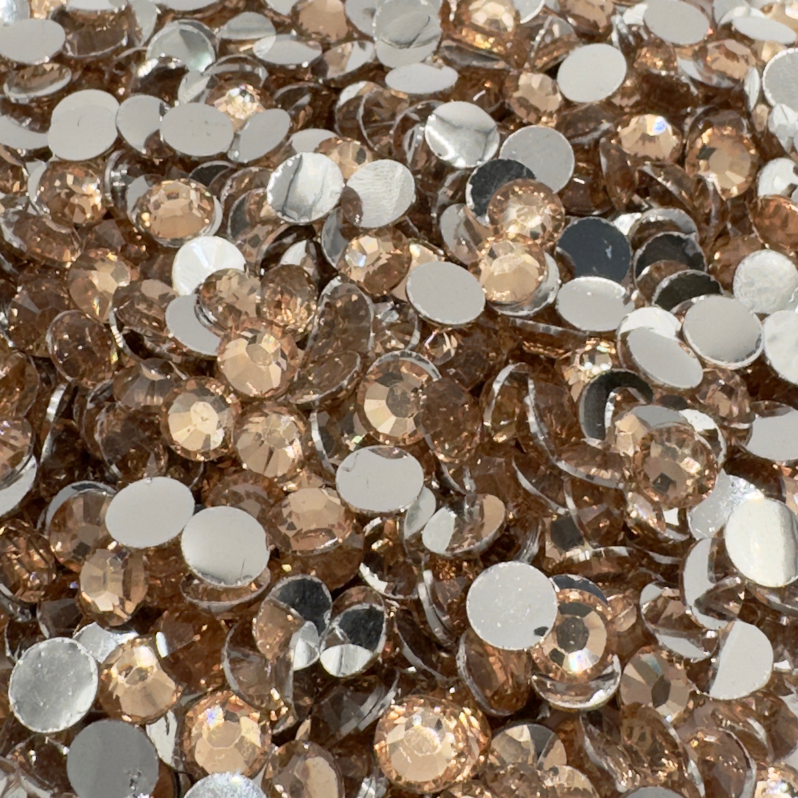 Champagne Resin Silver Back Rhinestones