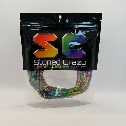 Darker Rainbow Corded Rhinestone Rope