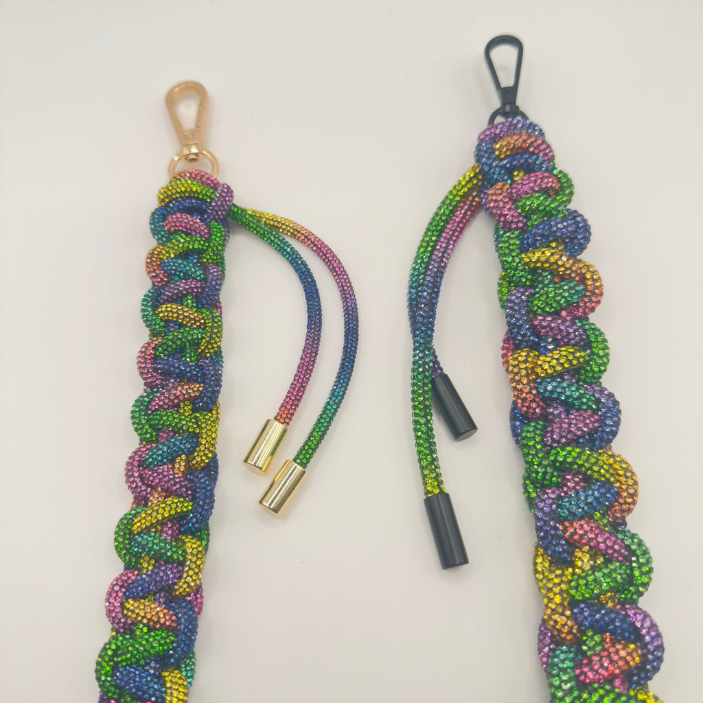 Darker Rainbow Rhinestone Bag Strap