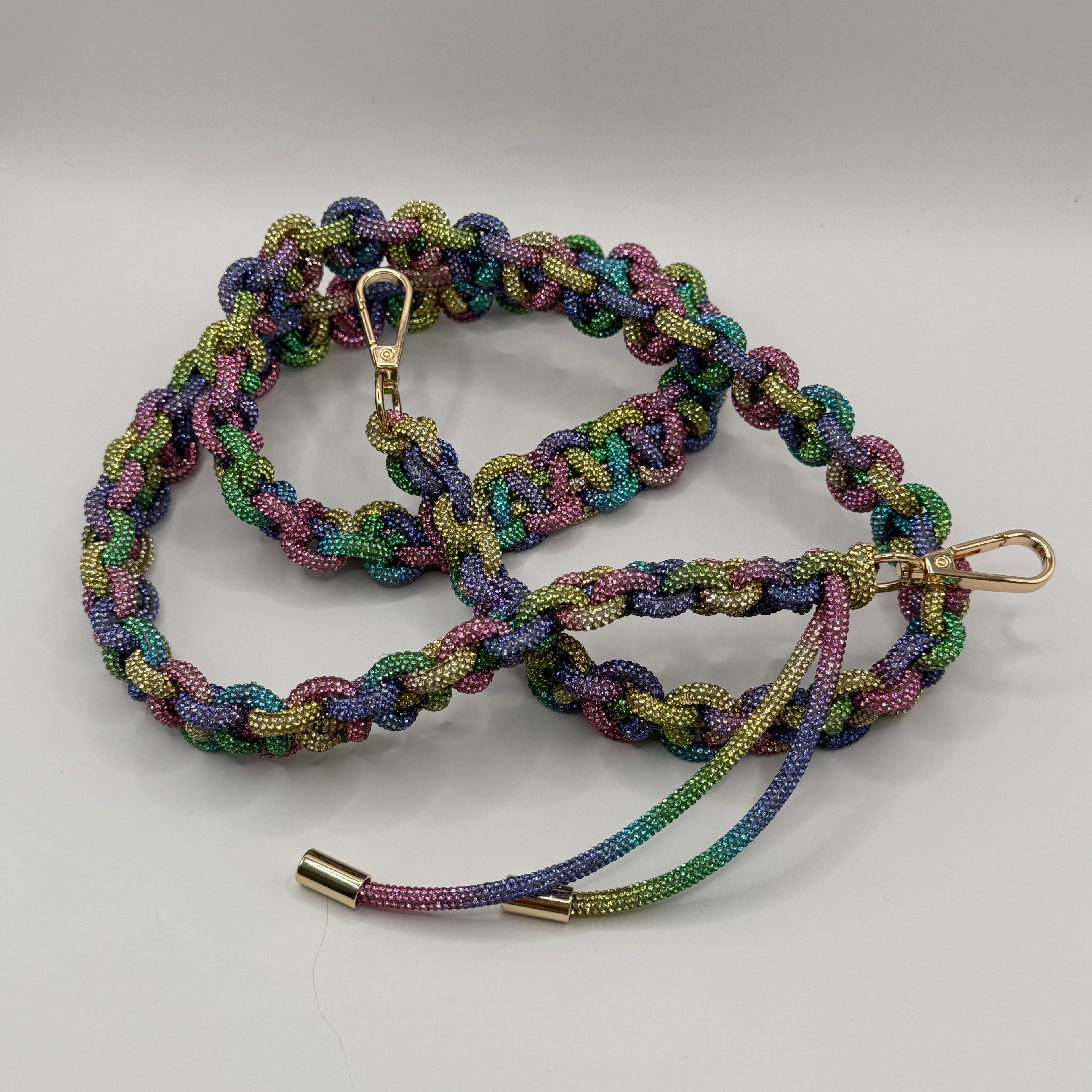 Lighter Rainbow Rhinestone Rope Bag Strap