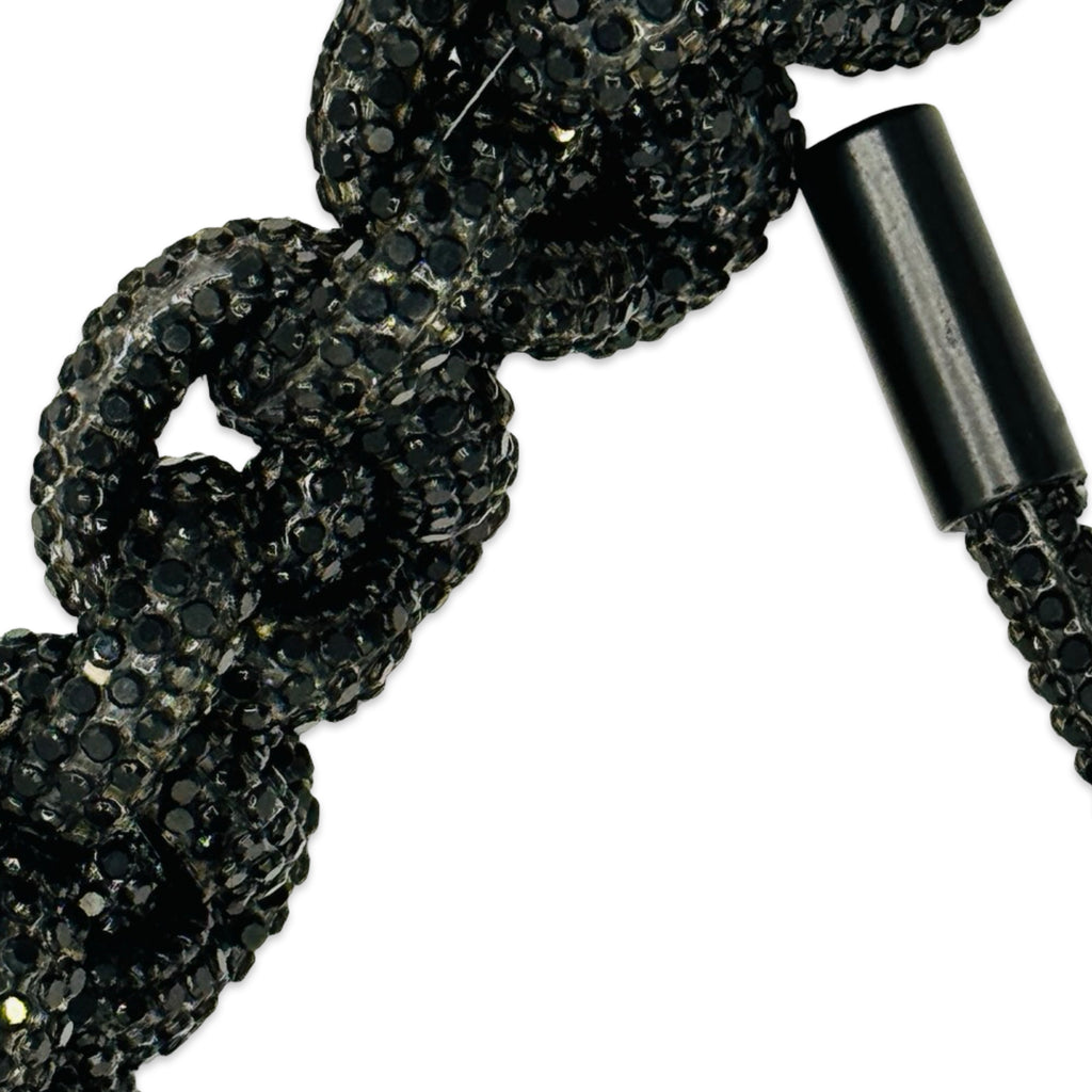 Jet Black Rhinestone Bag Strap