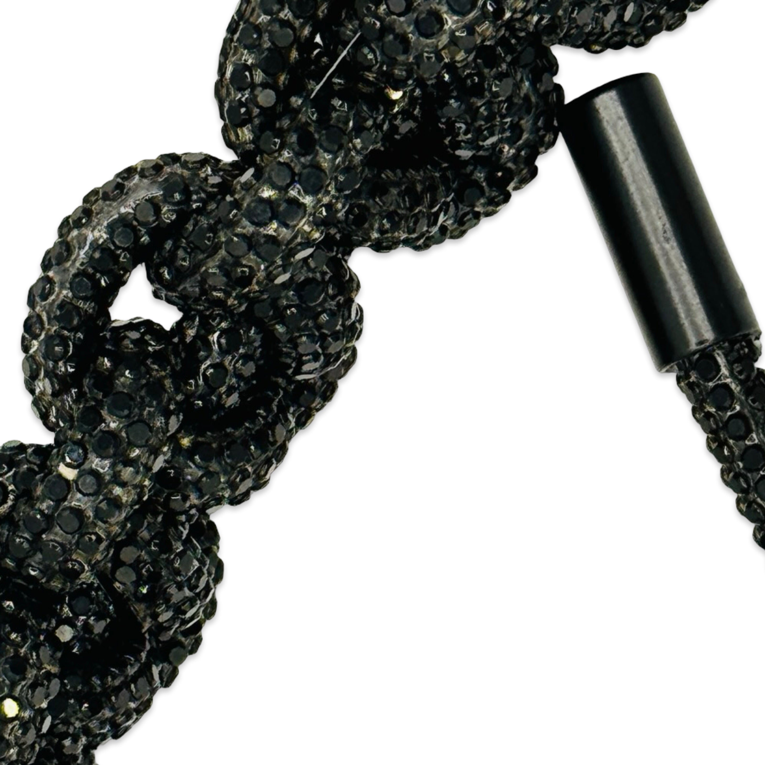 Jet Black Rhinestone Bag Strap