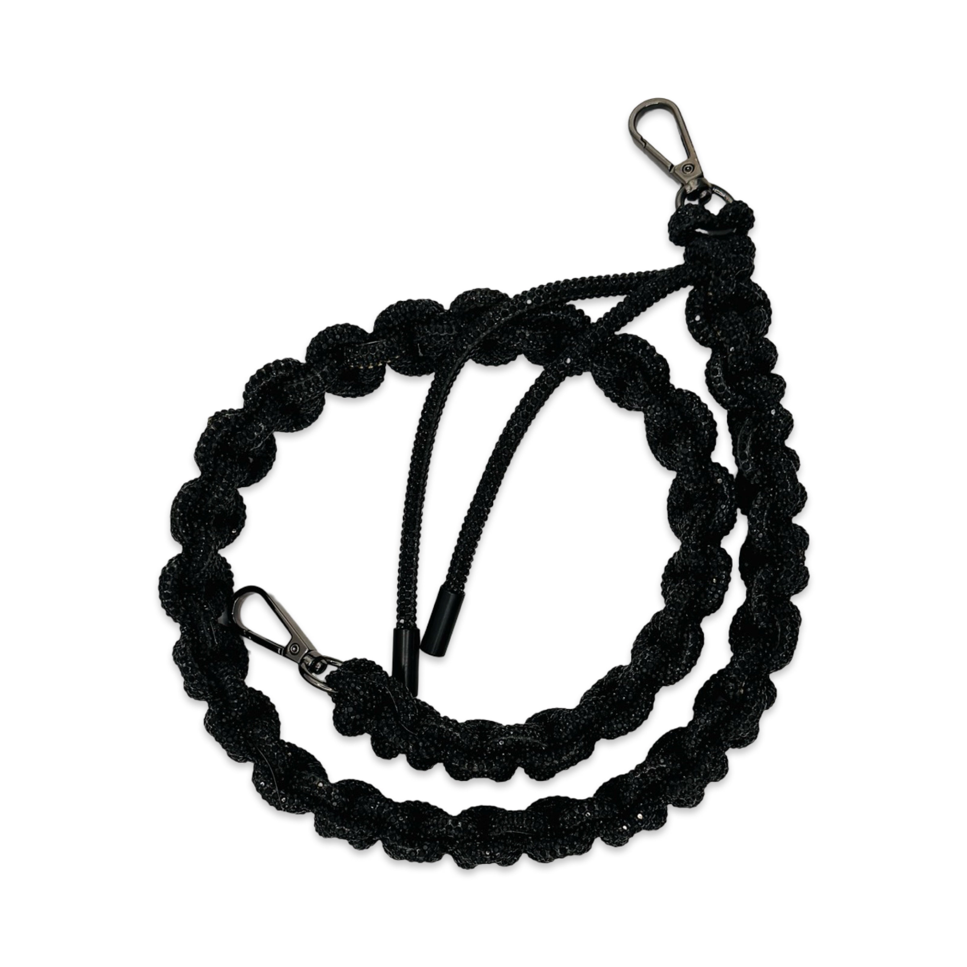 Jet Black Rhinestone Bag Strap